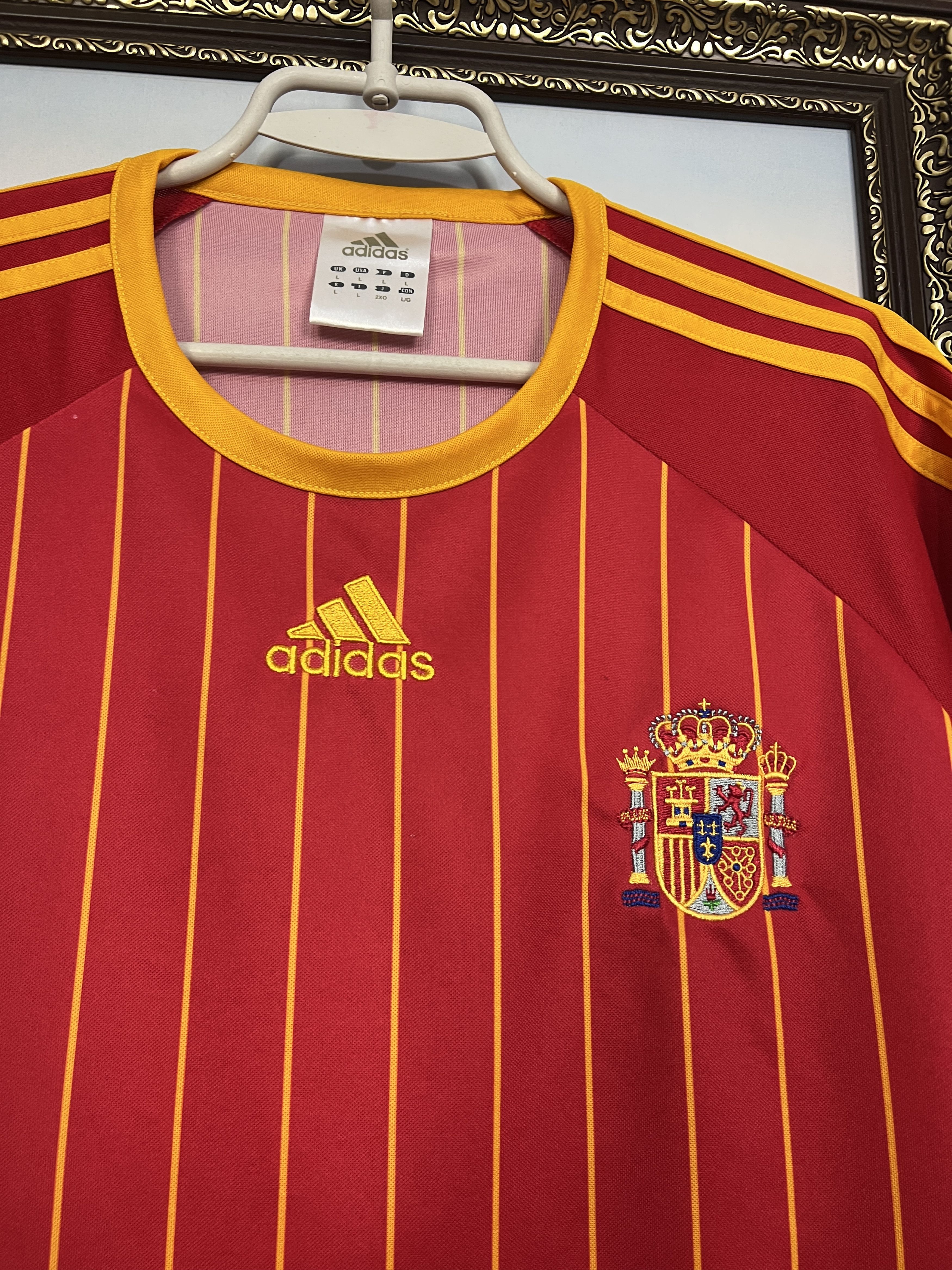 Adidas Spain Home football shirt 2005 Soccer Jersey Trikot Camiseta Size US L / EU 52-54 / 3 - 3 Thumbnail