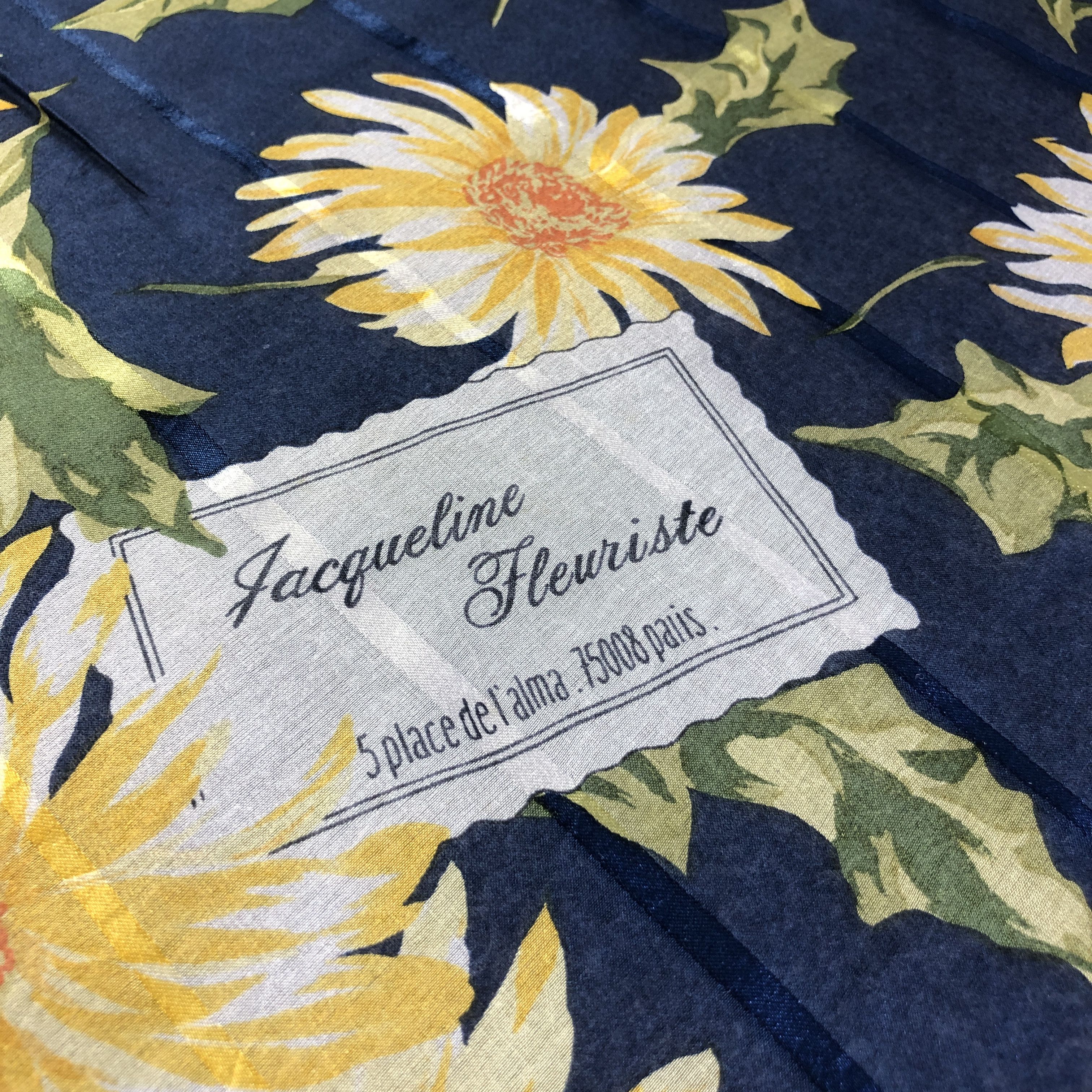 Vintage Jacqueline Fleuriste Floral Silk Scarf M997 Size ONE SIZE - 5 Thumbnail