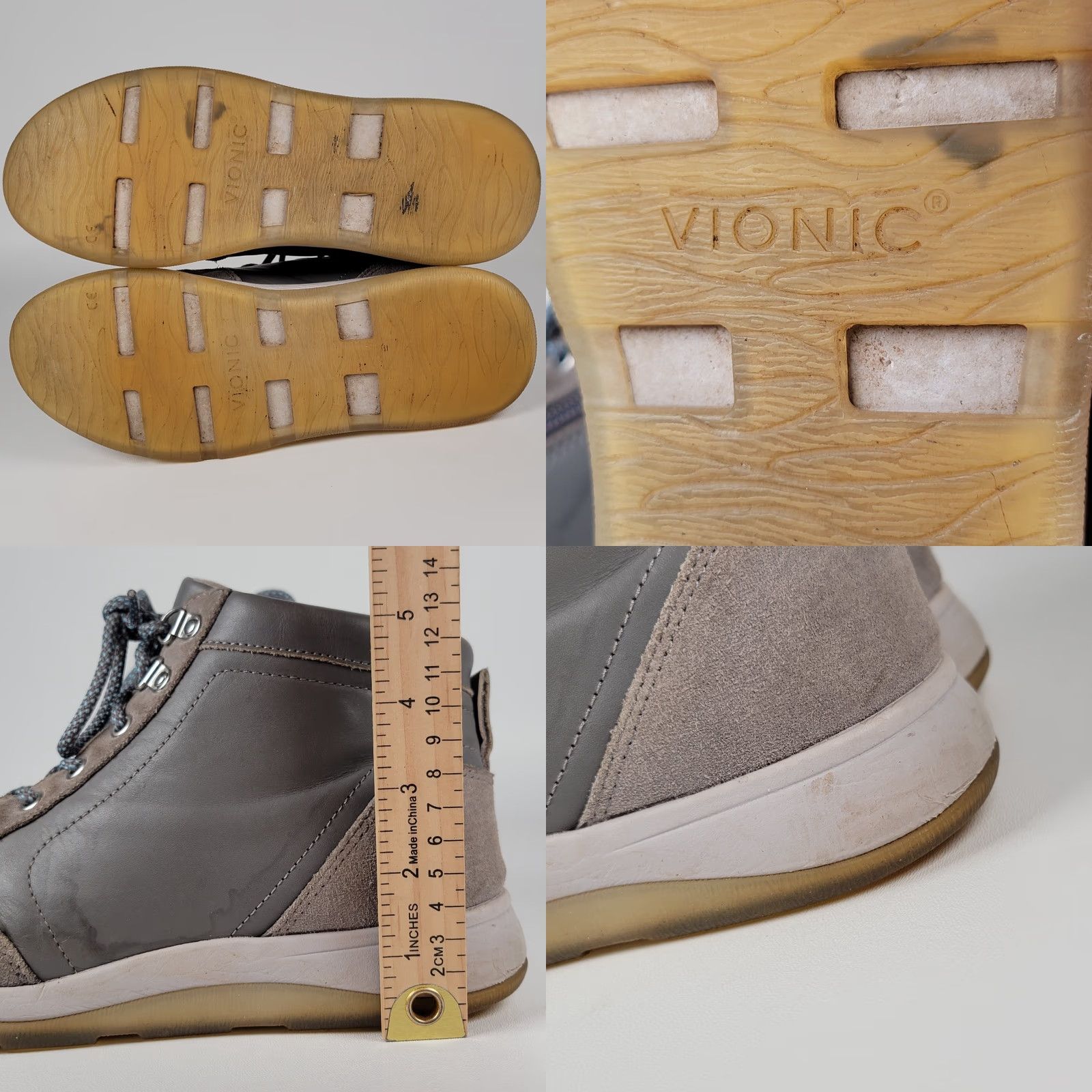 Vionic Vionic Whitley Water Repellent Gray Leather Zip Comfort Boot Women 9 Size US 7 / IT 37 - 8 Thumbnail