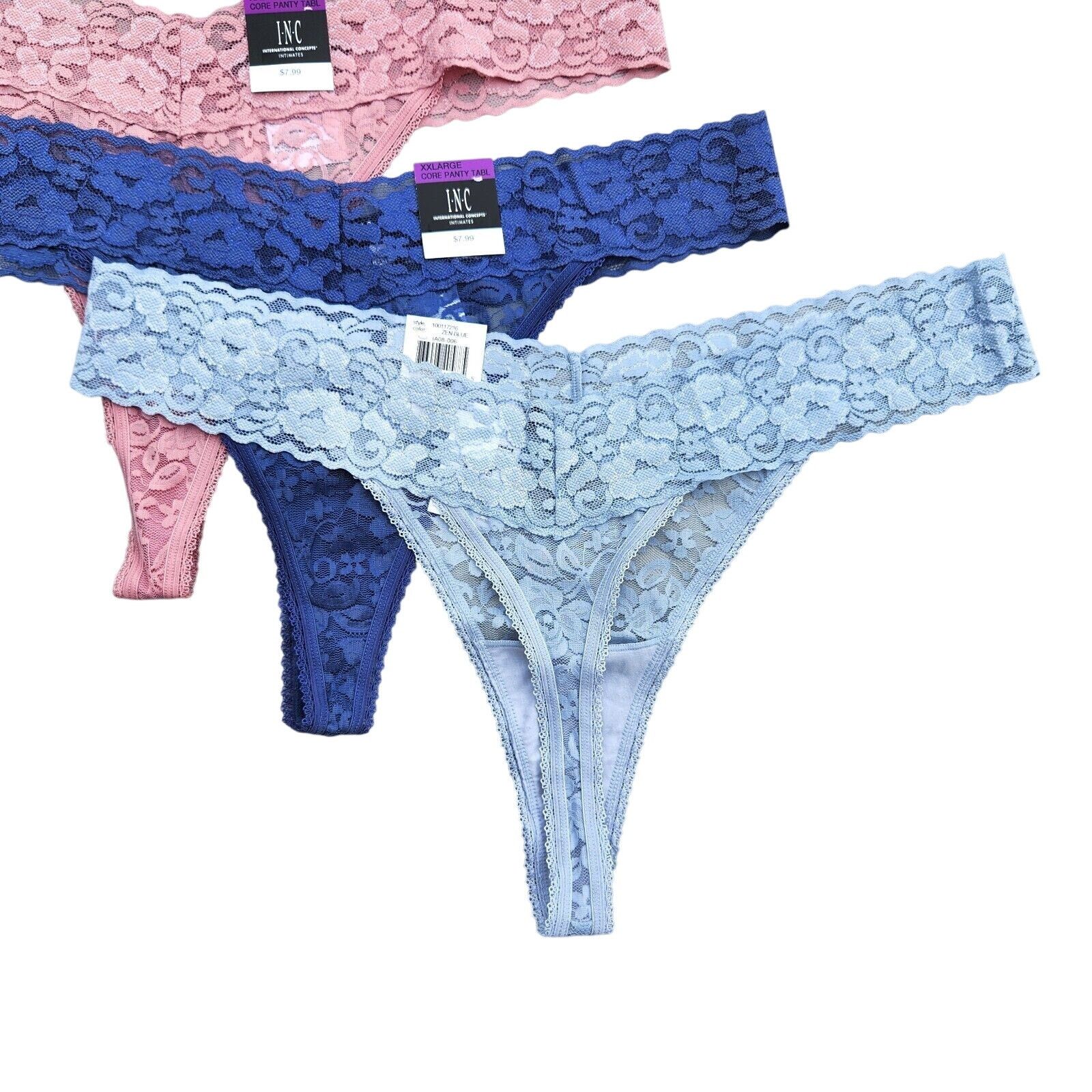 The Unbranded Brand I.N.C. Int Concepts Women Multi Lace Thong 3-pc set Size XXL Size ONE SIZE - 2 Thumbnail