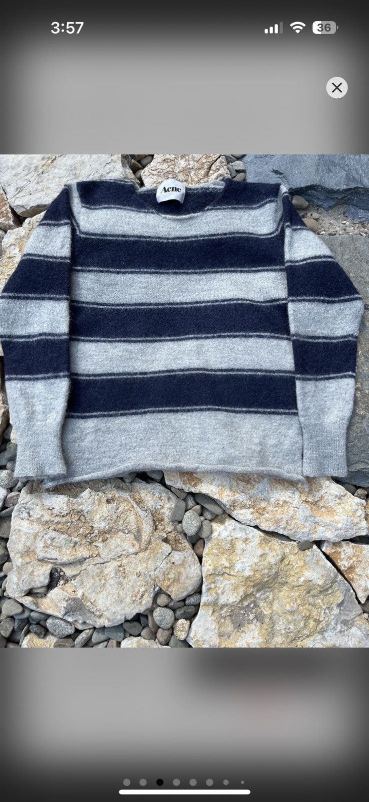 Acne Studios Acne Studios Lima AW11 alpaca wool striped sweater navy y2k Size S / US 4 / IT 40 - 3 Thumbnail