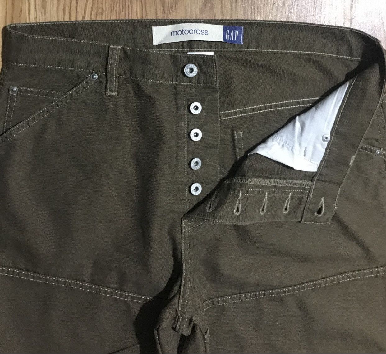 Gap Gap Retro Y2K Motocross Pants Size 35 Brown Denim Canvas Size US 35 - 3 Thumbnail