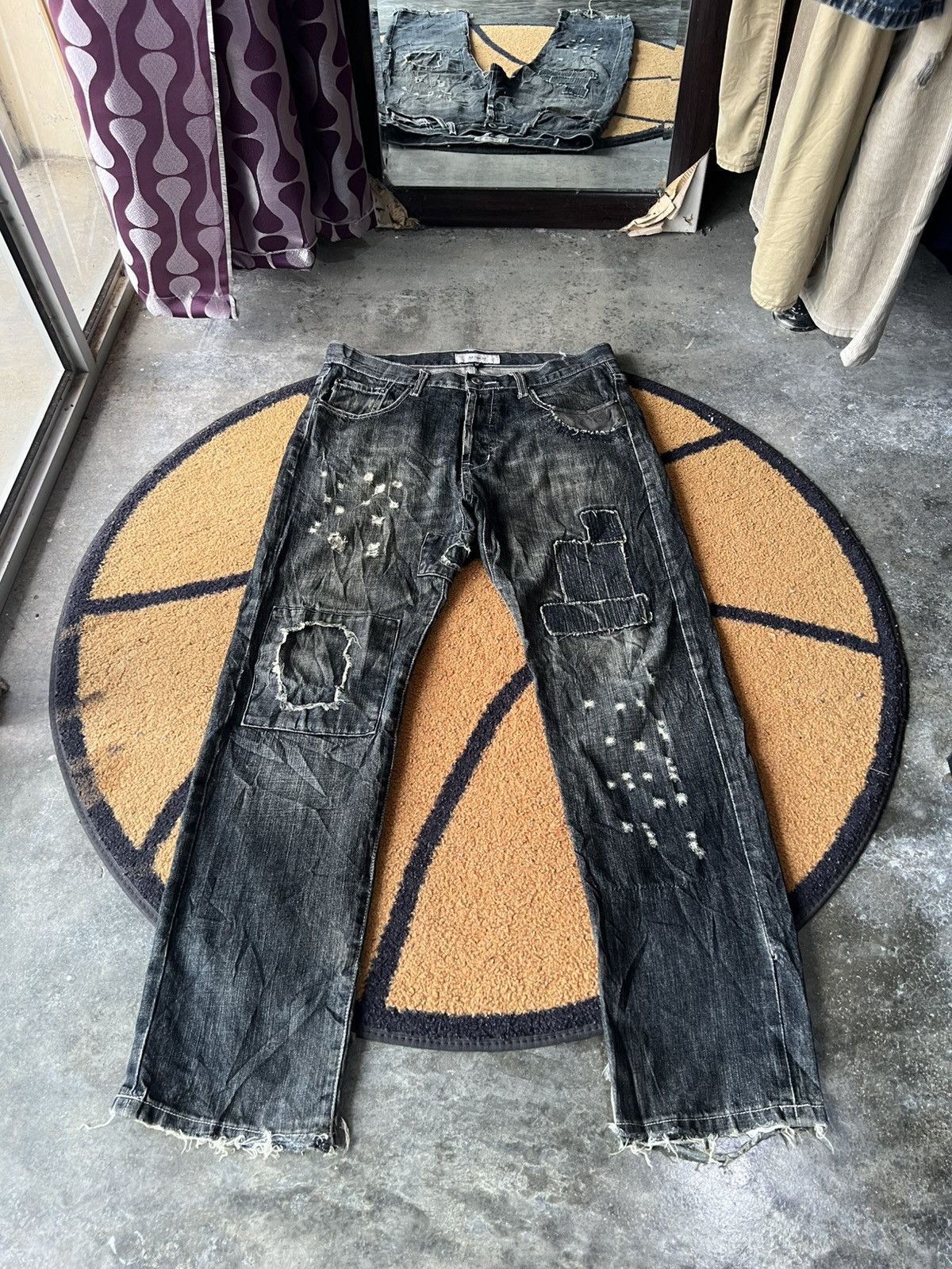 🔥Rare Artinero Patchwork Kapital Inspired Distressed Denim