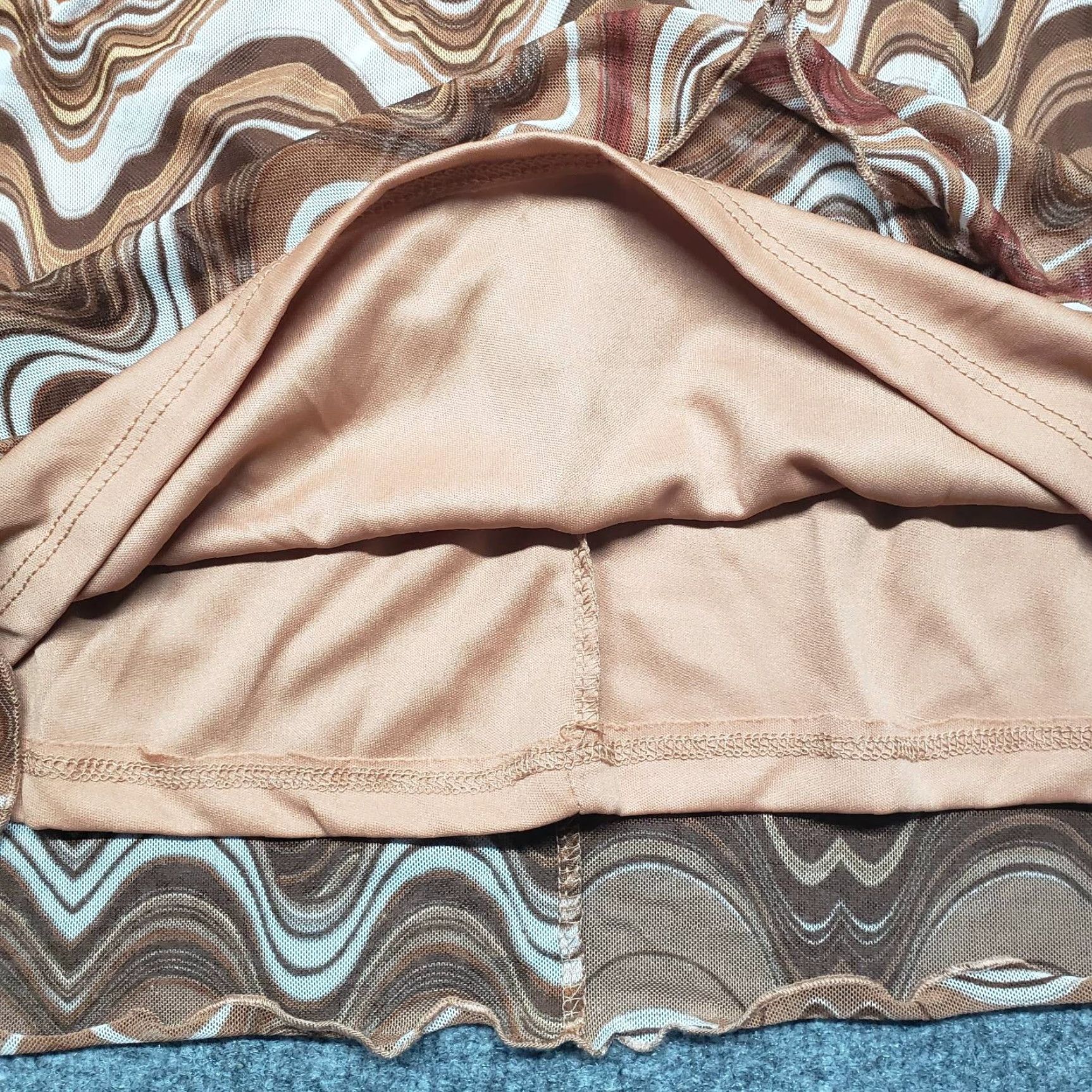 Vintage VINTAGE Rue21 Dress Womens Plus 2X Brown Wavy Retro Cardigan Jacket Long Sleeve 2pc New Size XXL / US 16-18 / IT 52-54 - 2 Thumbnail