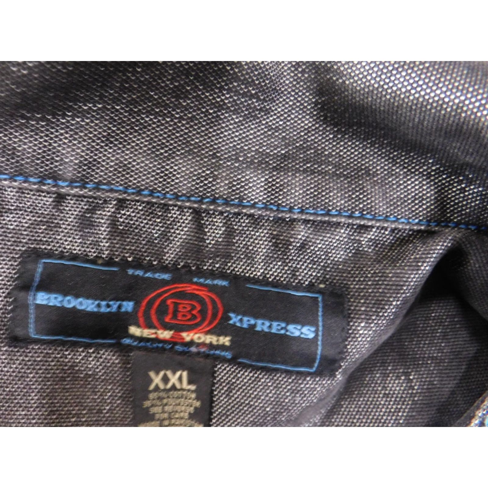 Express BROOKLYN XPRESS Jacket Mens 2XL Bomber Denim Black Vintage Army Casual Pockets Classic Cotton Lining Mid-Length Representation: Atom Size US XXL / EU 58 / 5 - 5 Thumbnail