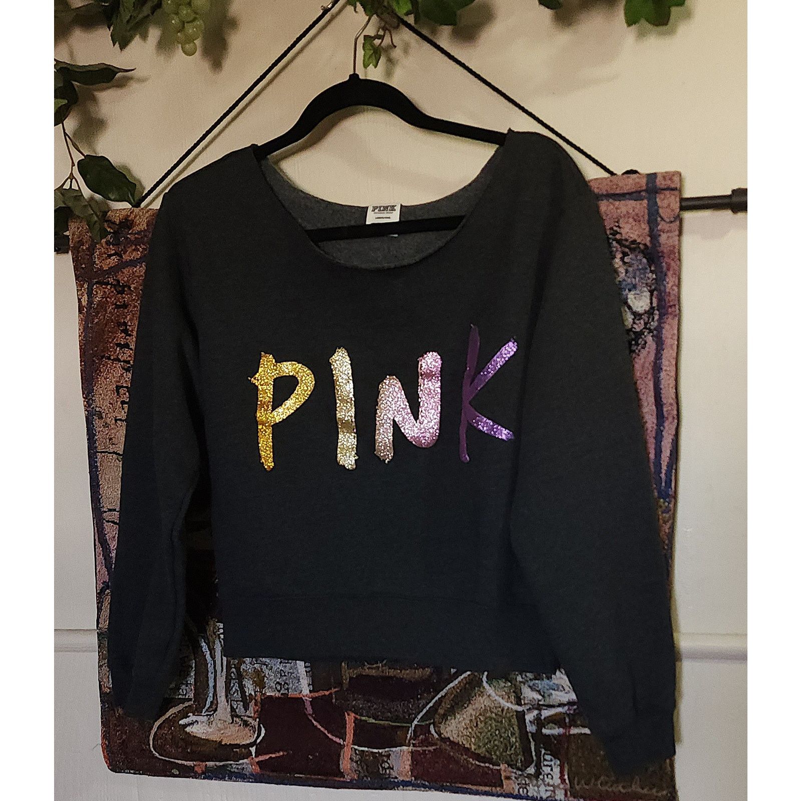 Victoria's Secret Victorias Secret Pink Everyday Crop Crew Sweatshirt Top L Size L / US 10 / IT 46 - 1 Thumbnail