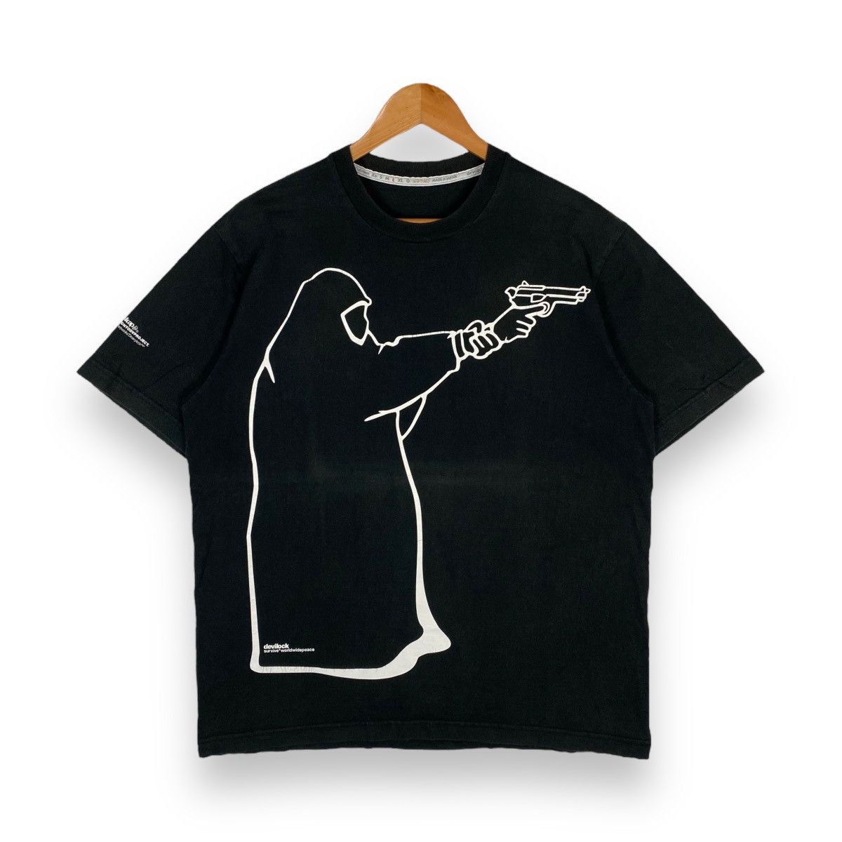 image of Devilock Survive Worldwide Peace Tee in Black, Men's (Size Large)