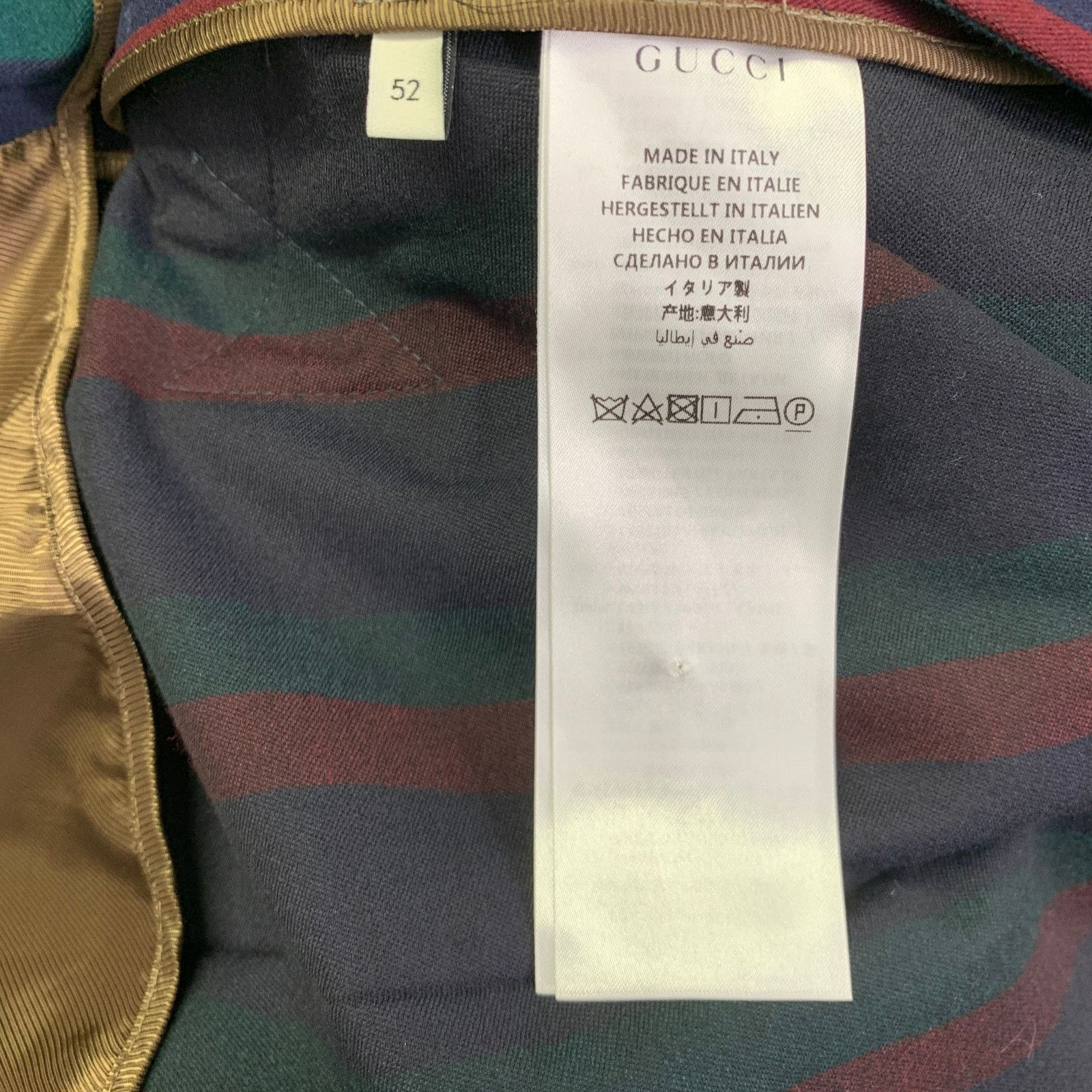 Gucci GUCCI 2019 Size 42 Black Burgundy Stripe Wool Overcoat Size US L / EU 52-54 / 3 - 9 Thumbnail
