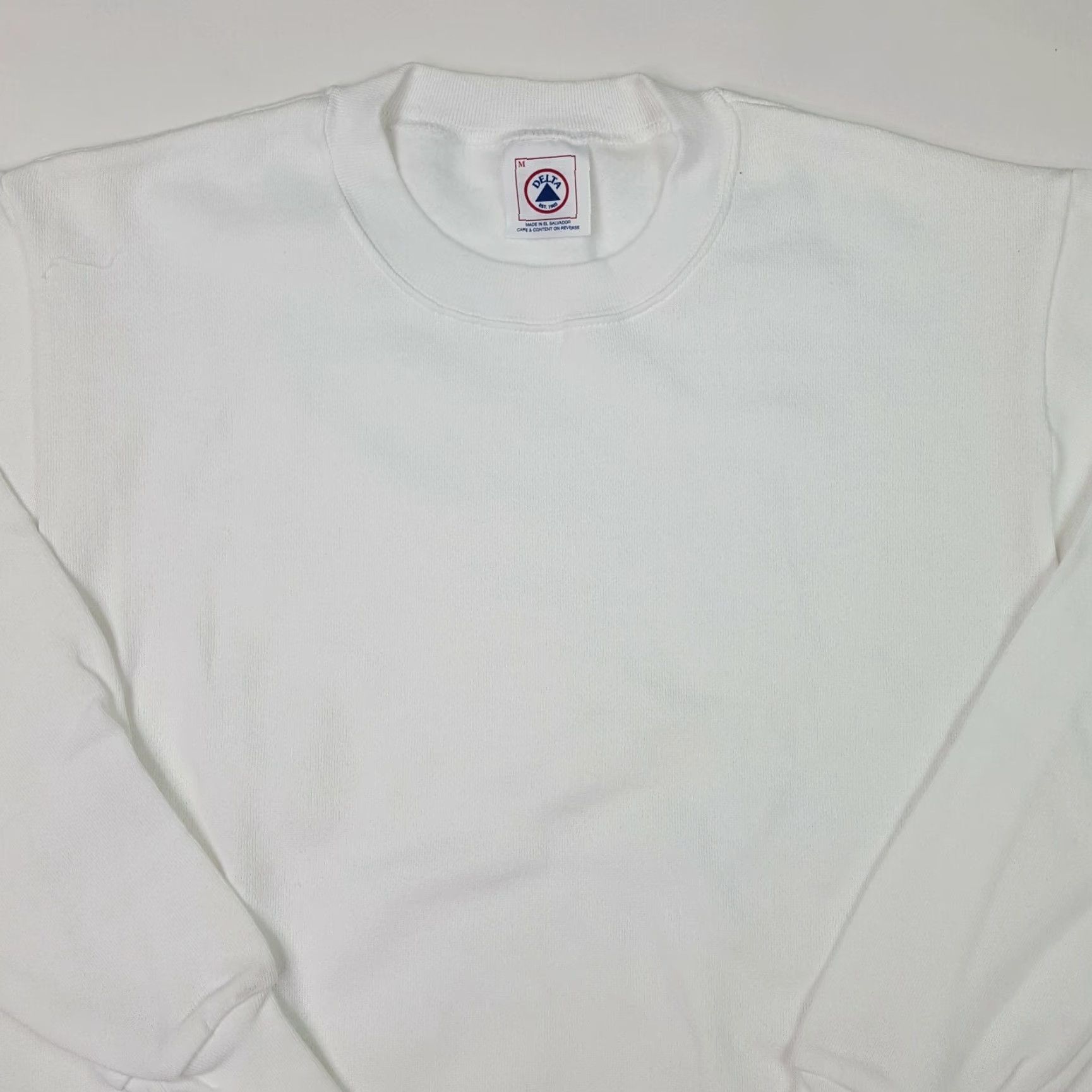 Delta VINTAGE Delta Sweatshirt White Men's M Crewneck Pullover Sweatshirt 90s College University Y2K Graphic Print All Seasons Size US M / EU 48-50 / 2 - 2 Thumbnail