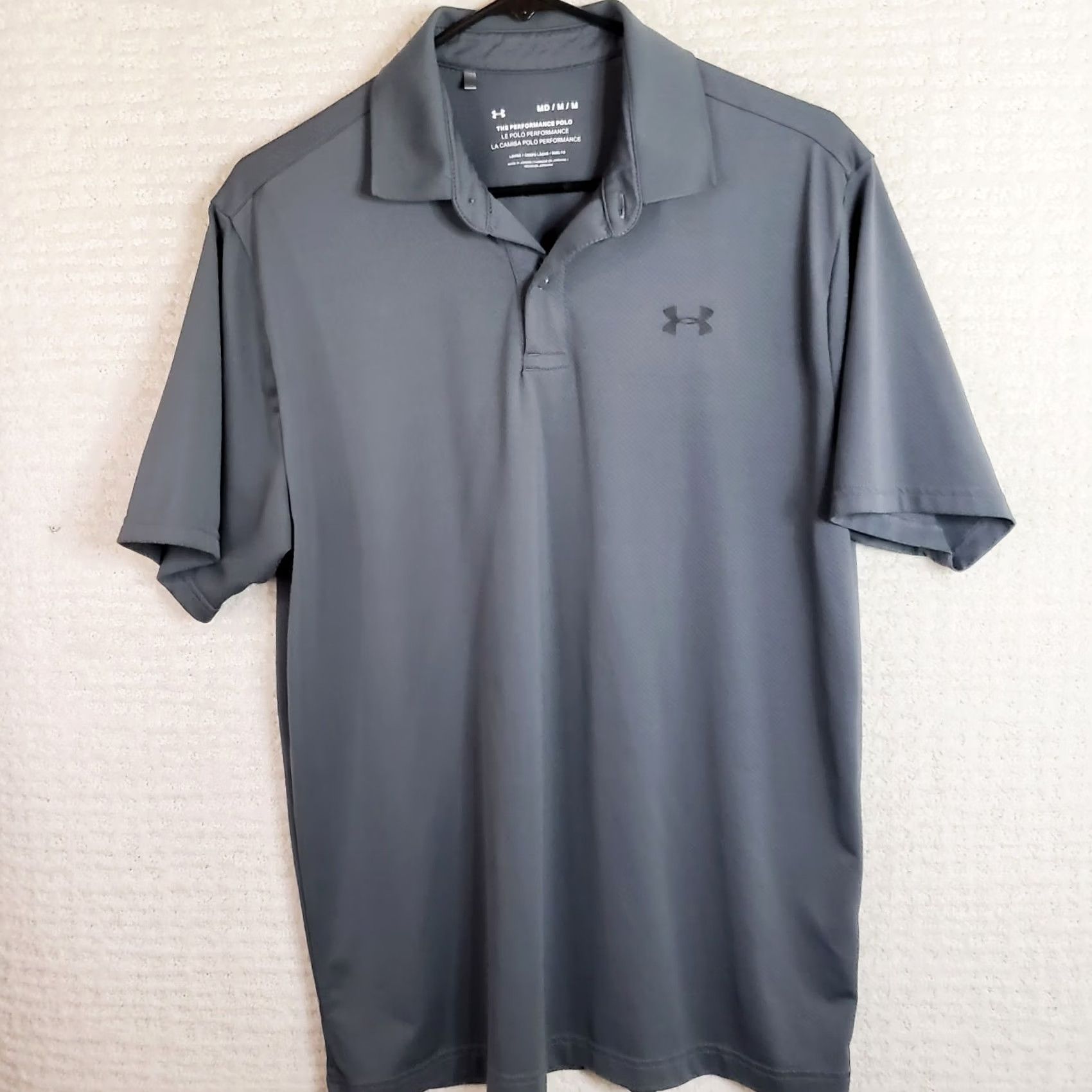 Under Armour Under Armour Shirt Mens Medium Gray Polo HeatGear Performance Short Sleeve Size US M / EU 48-50 / 2 - 2 Thumbnail
