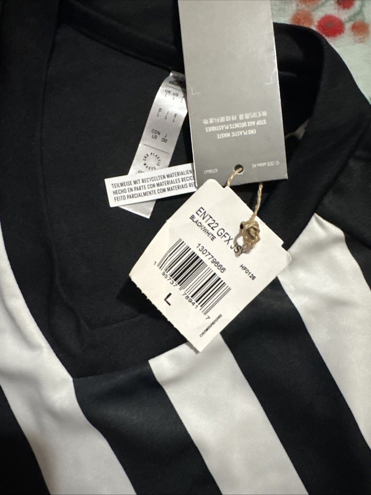 Adidas Adidas Entrada 22 Jersey Black & White Men’s Size Large Soc Size US L / EU 52-54 / 3 - 2 Thumbnail