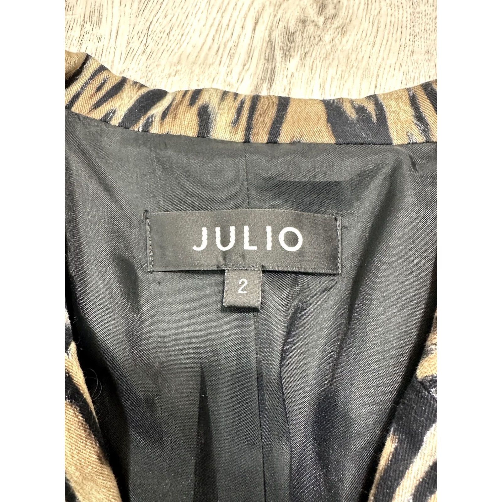 Doublet Julio Blazer Coat Jacket Leopard Print Brown 2 Women Wool Blend Long Sleeve Buttoned Lined Pockets Casual Workwear Fall Winter Vintage: No Size XS / US 0-2 / IT 36-38 - 6 Thumbnail