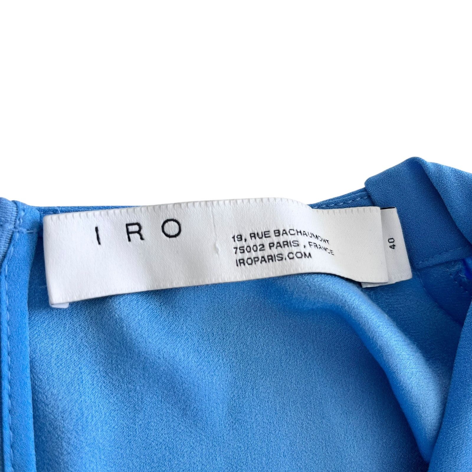 Iro IRO Garm Blue Faux Wrap Draped V-Neck Crepe Mini Dress Size M / US 6-8 / IT 42-44 - 4 Thumbnail