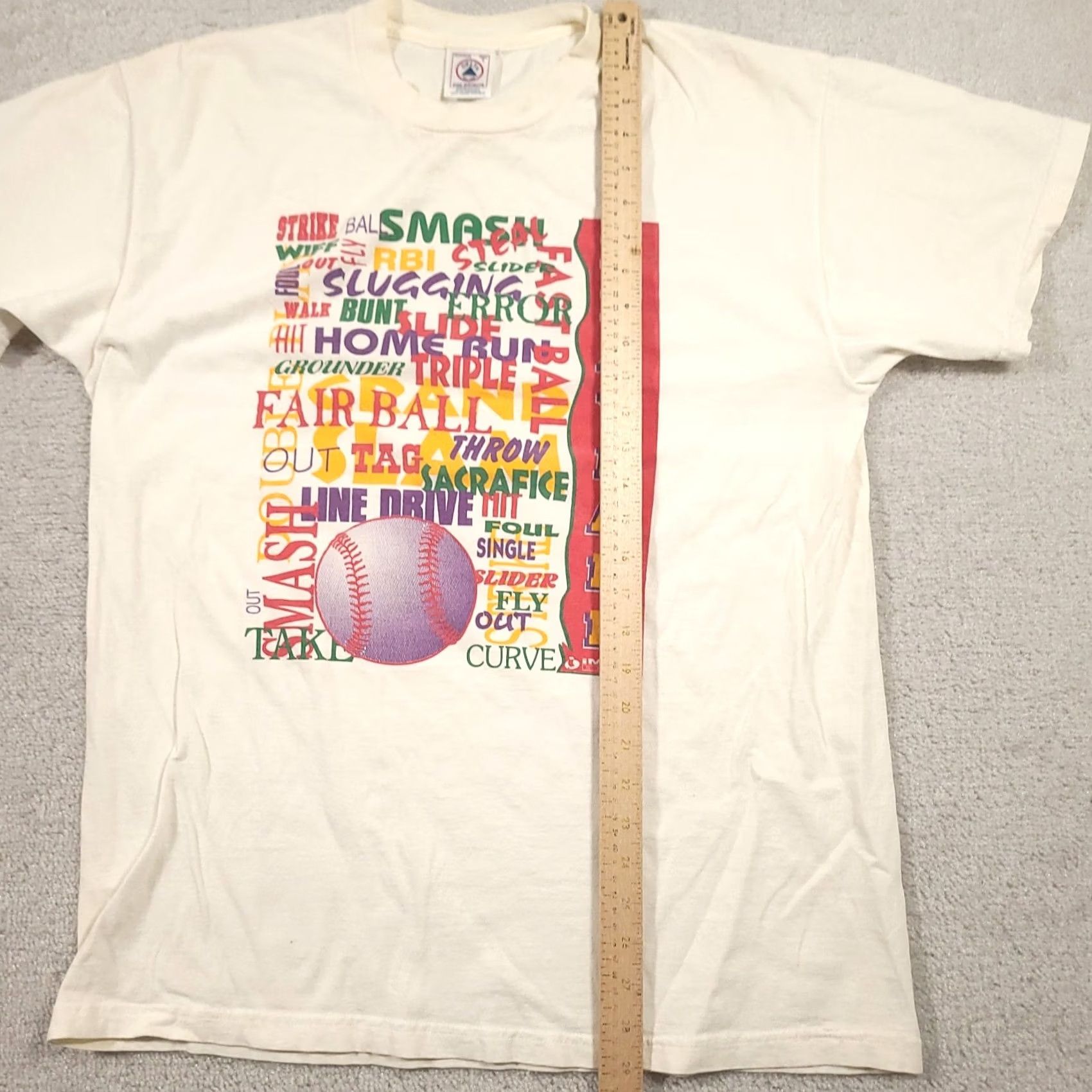 Delta VINTAGE 90s Y2K Baseball Shirt Mens Large Grunge T-Shirt White Cotton Delta Size US L / EU 52-54 / 3 - 4 Thumbnail