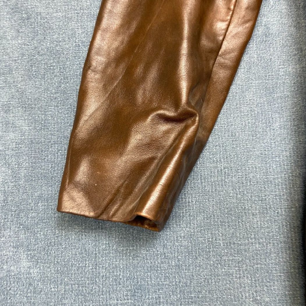 Vintage VINTAGE SKM Jacket Mens M Brown Leather Single Breasted Notch Lapel Pockets Lined Size US M / EU 48-50 / 2 - 2 Thumbnail