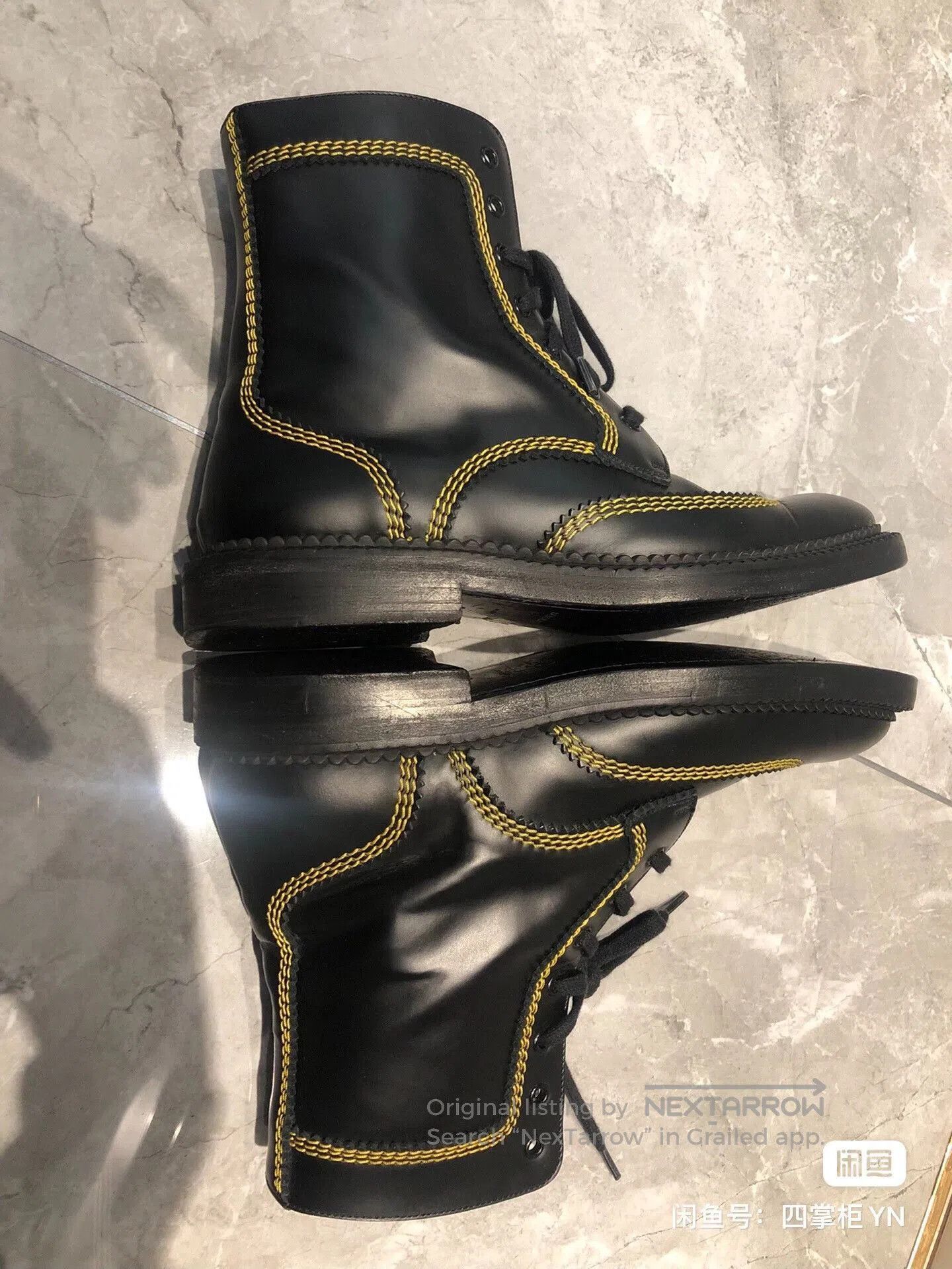 Japanese Brand Burberry Men's Leather Mid-Calf Boots. Size US 7 / EU 40 - 8 Thumbnail