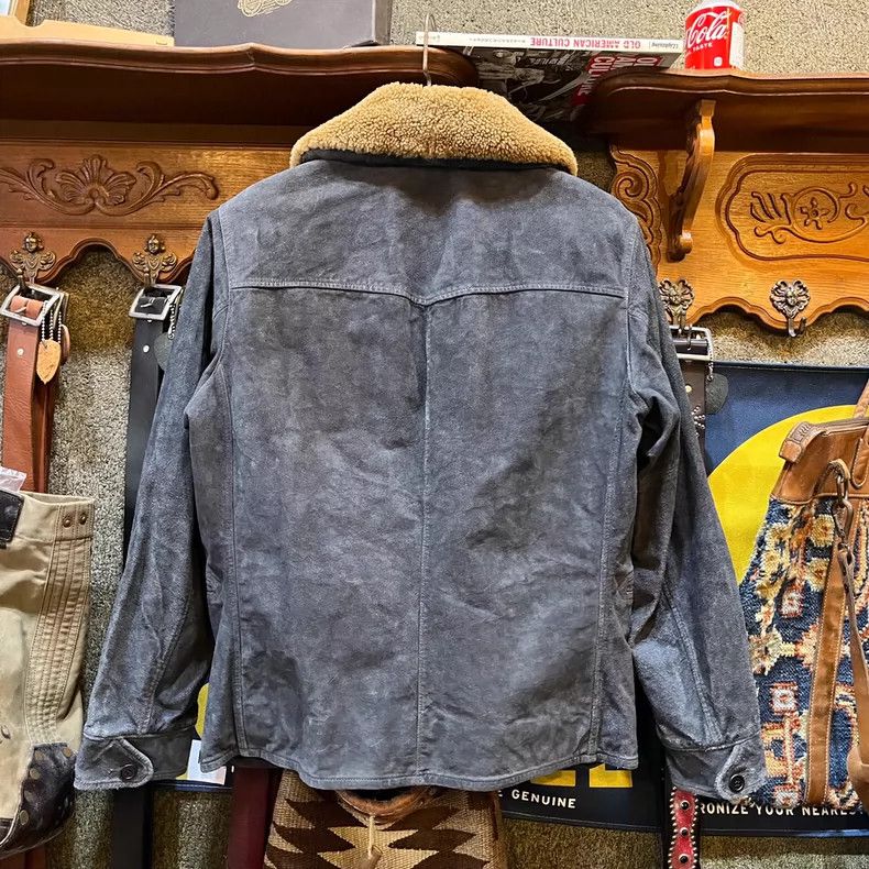 RRL Ralph Lauren RRL Ralph Lauren Blue dyed suede farmer's leather jacket Size US M / EU 48-50 / 2 - 2 Thumbnail