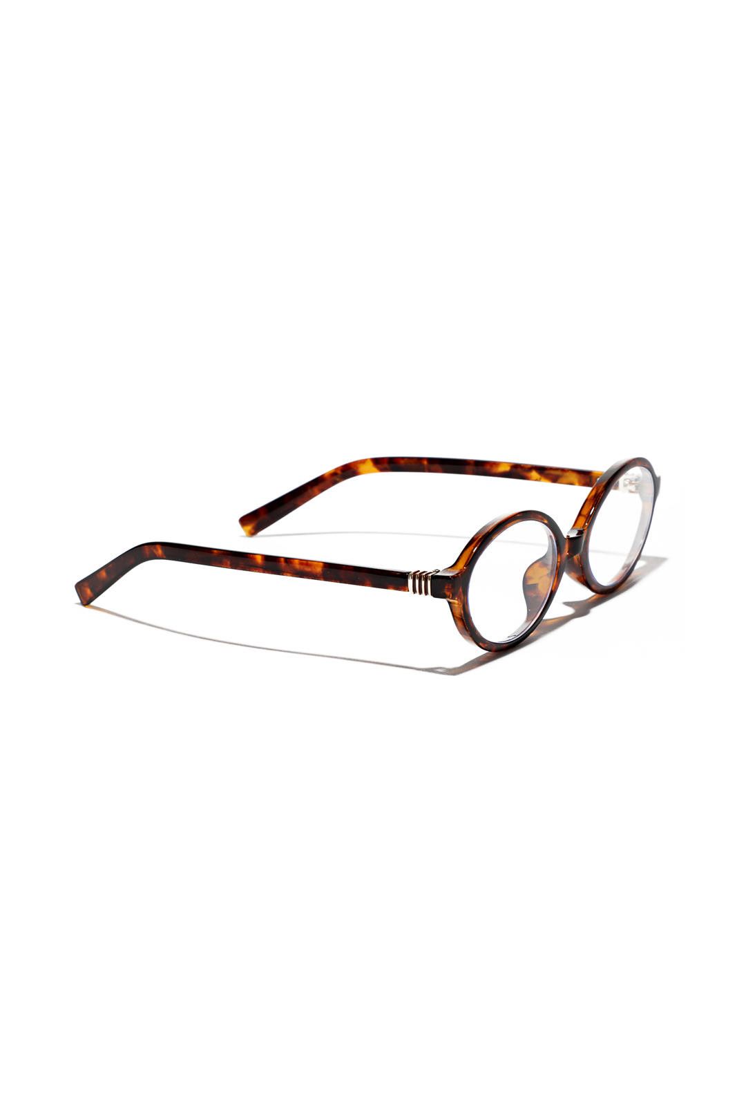 Other Y2k Retro Style Oval-frame tortoiseshell Brown Glasses OS Size ONE SIZE - 3 Thumbnail
