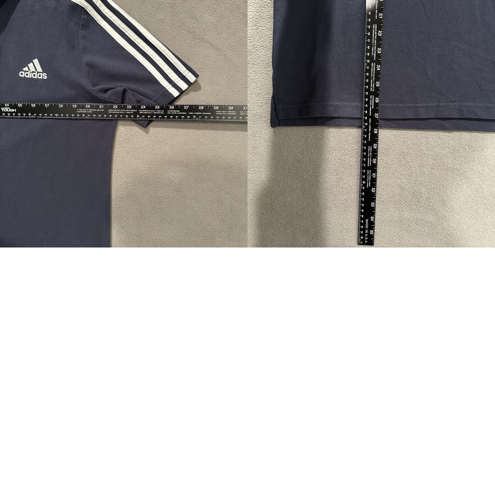 Adidas Manchester United adidas Shirt Mens Large Navy Blue 3 Stripe Polo Shirt MLS EUC Size US L / EU 52-54 / 3 - 8 Thumbnail