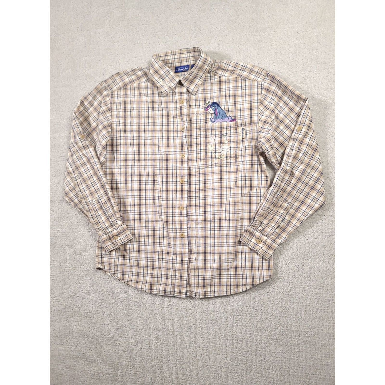 Disney Disney Eeyore Plaid Button Up Shirt Womens S Embroidered Metallic Embellished Size S / US 4 / IT 40 - 2 Thumbnail