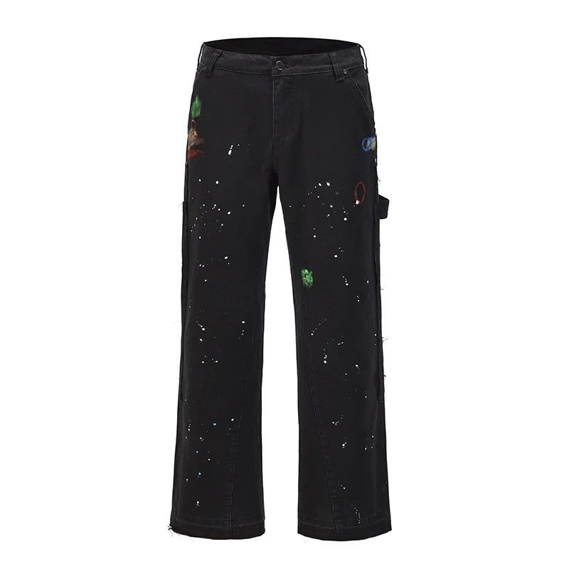 Japanese Brand × Vintage Graffiti Cargo Flared Jeans Splash Ink Wide Leg Denim Pant Size US 32 / EU 48 - 7 Thumbnail