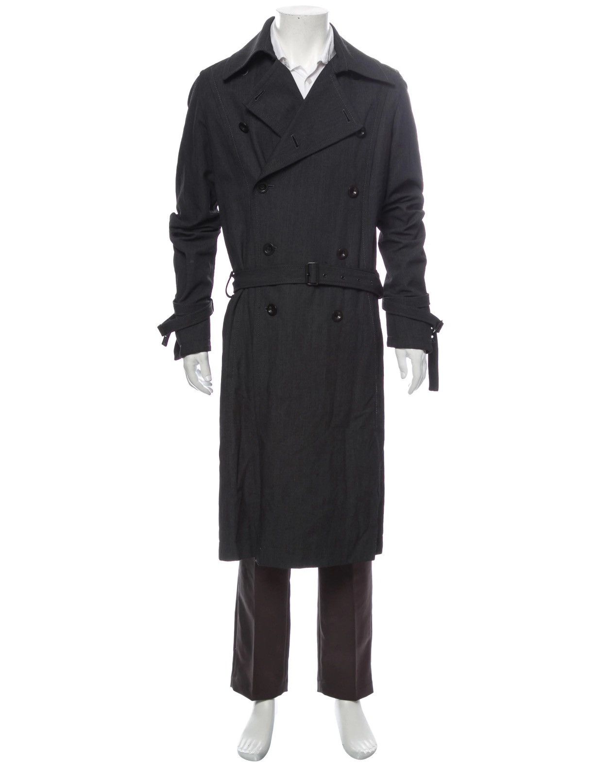 The Viridi-anne THE VIRIDI-ANNE LINEN WOOL BLACK TRENCH COAT Size US S / EU 44-46 / 1 - 2 Thumbnail