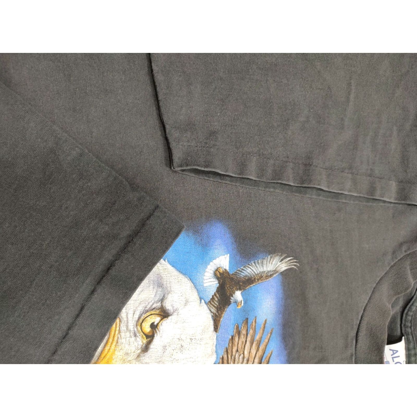Vintage VTG Single Stitch Black USA Bald Eagle Freedom Graphic T-Shirt XL Men 90s Patriotic USA Shirt Black Cotton Crew Neck Short Sleeve Classic Fit Alore Size US XL / EU 56 / 4 - 4 Thumbnail