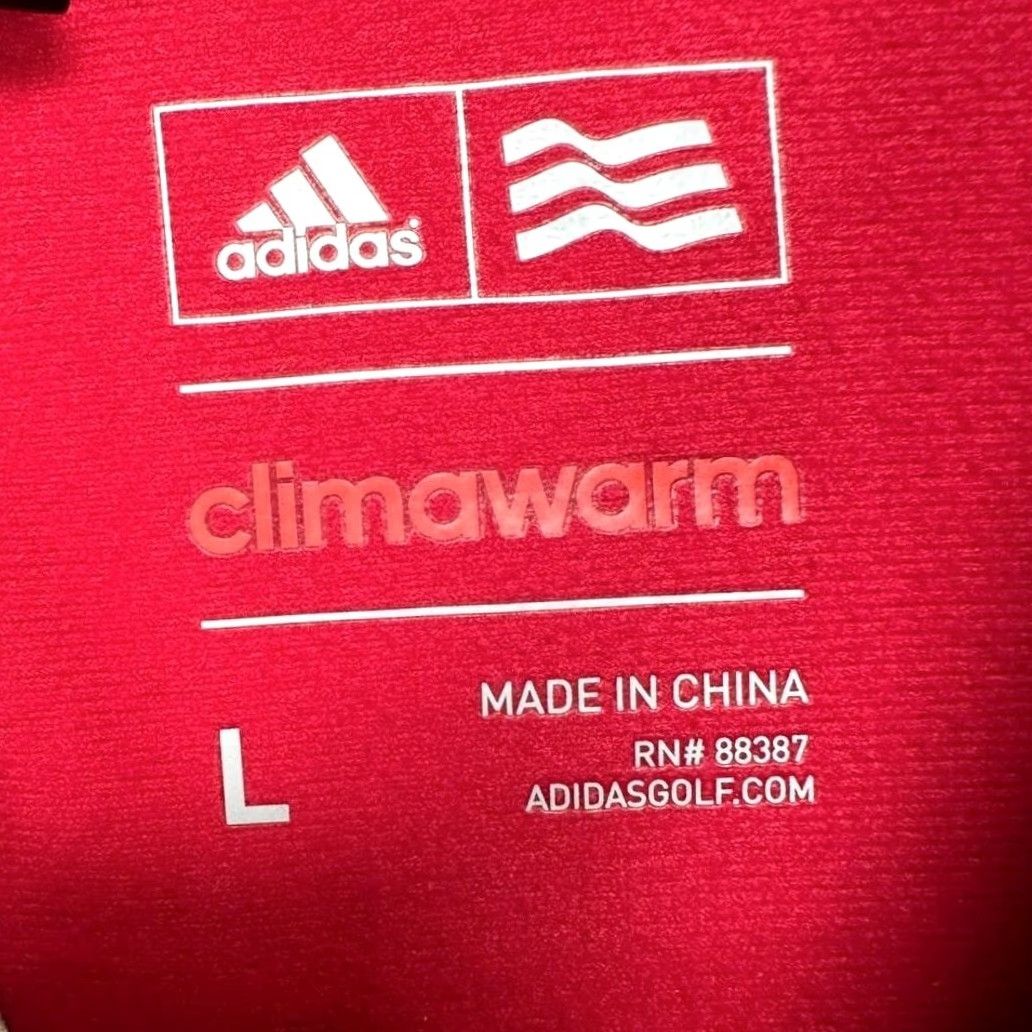 Adidas Adidas Sweatshirt Pullover Mens Large Red Climawarm Quarter Zip Golf Performance Size US L / EU 52-54 / 3 - 6 Thumbnail