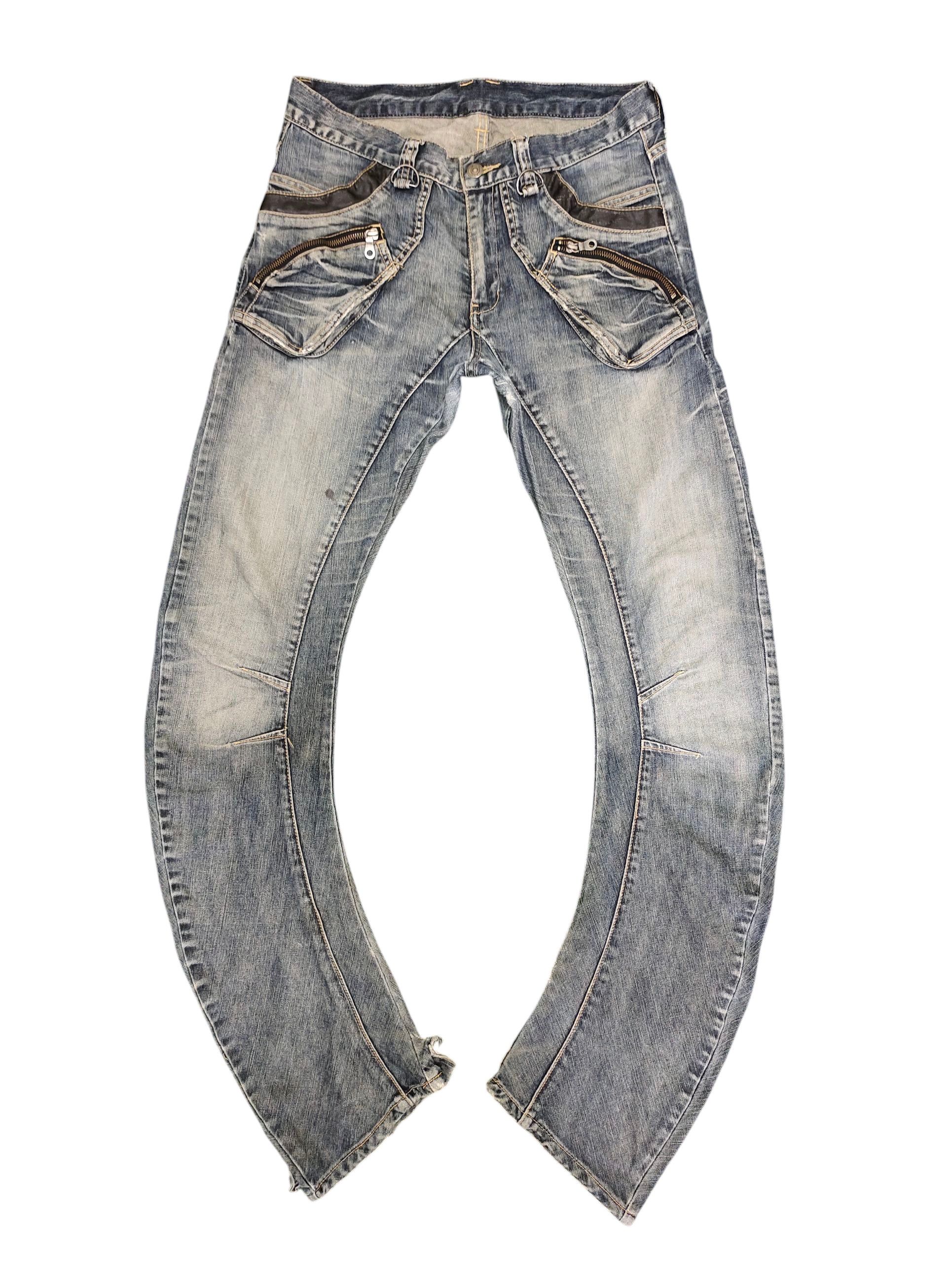PPFM Ppfm Multi Zipper Pocket Distress Denim Jeans Grunge Punk Size US 32 / EU 48 - 1 Thumbnail