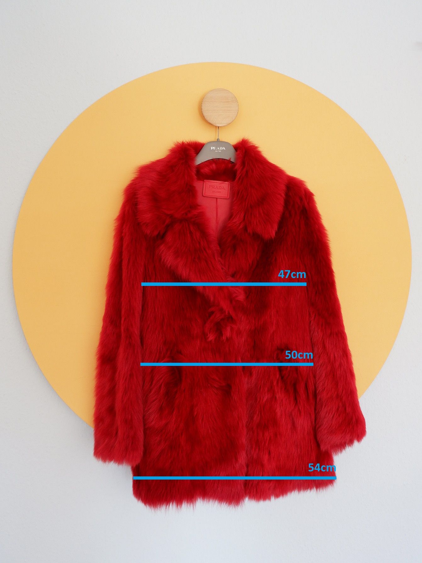 Prada Last drop! Prada red dyed sheep fur coat AW17 Size S / US 4 / IT 40 - 2 Thumbnail