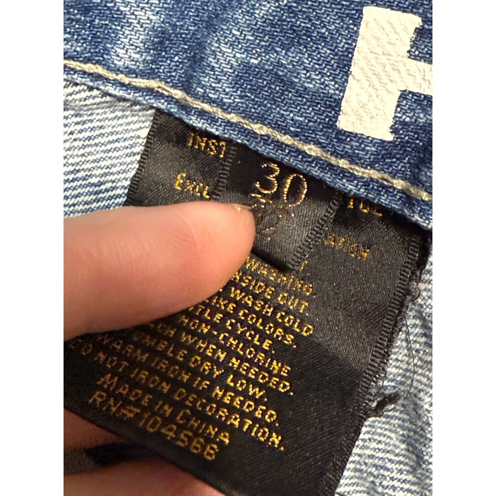 Denime Helix Jeans Men's Size 30 Blue Denim Relaxed Fit Straight Leg Mid Rise Jeans Size US 30 / EU 46 - 7 Thumbnail