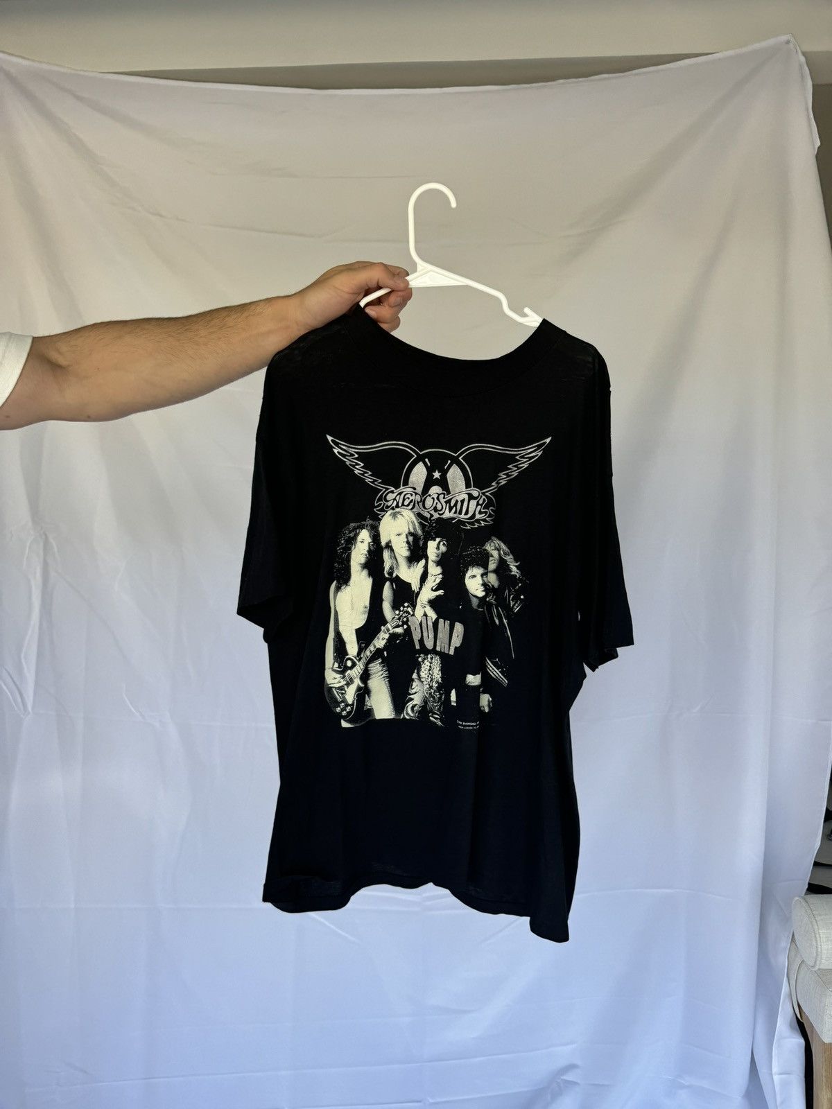 Vintage 1989 Aerosmith - PUMP Vintage T- Shirt - Black - XL Size US XL / EU 56 / 4 - 3 Thumbnail