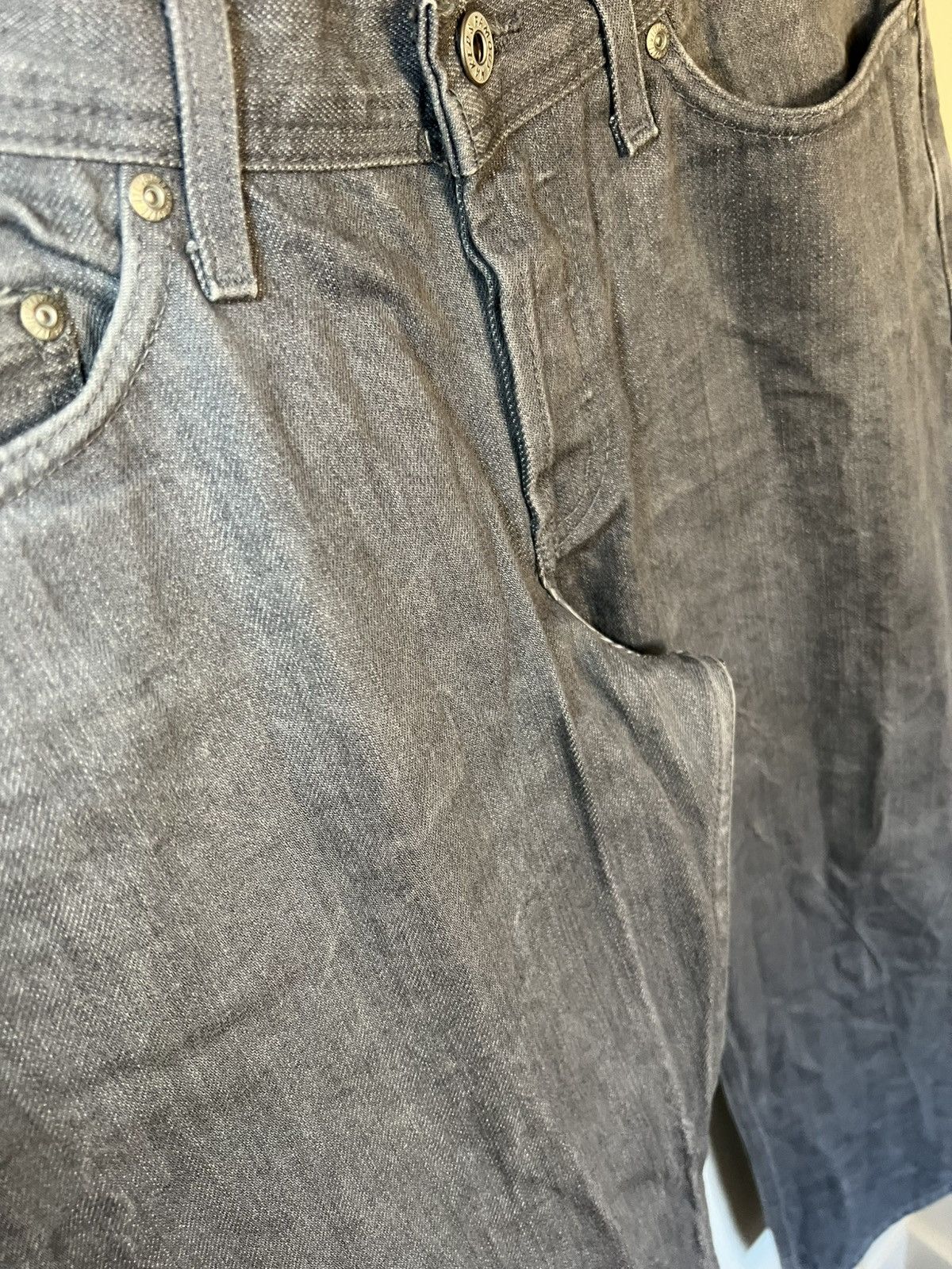 Naked & Famous Vintage Naked & Famous grey raw selvedge silver denim jeans Size US 33 - 12 Thumbnail
