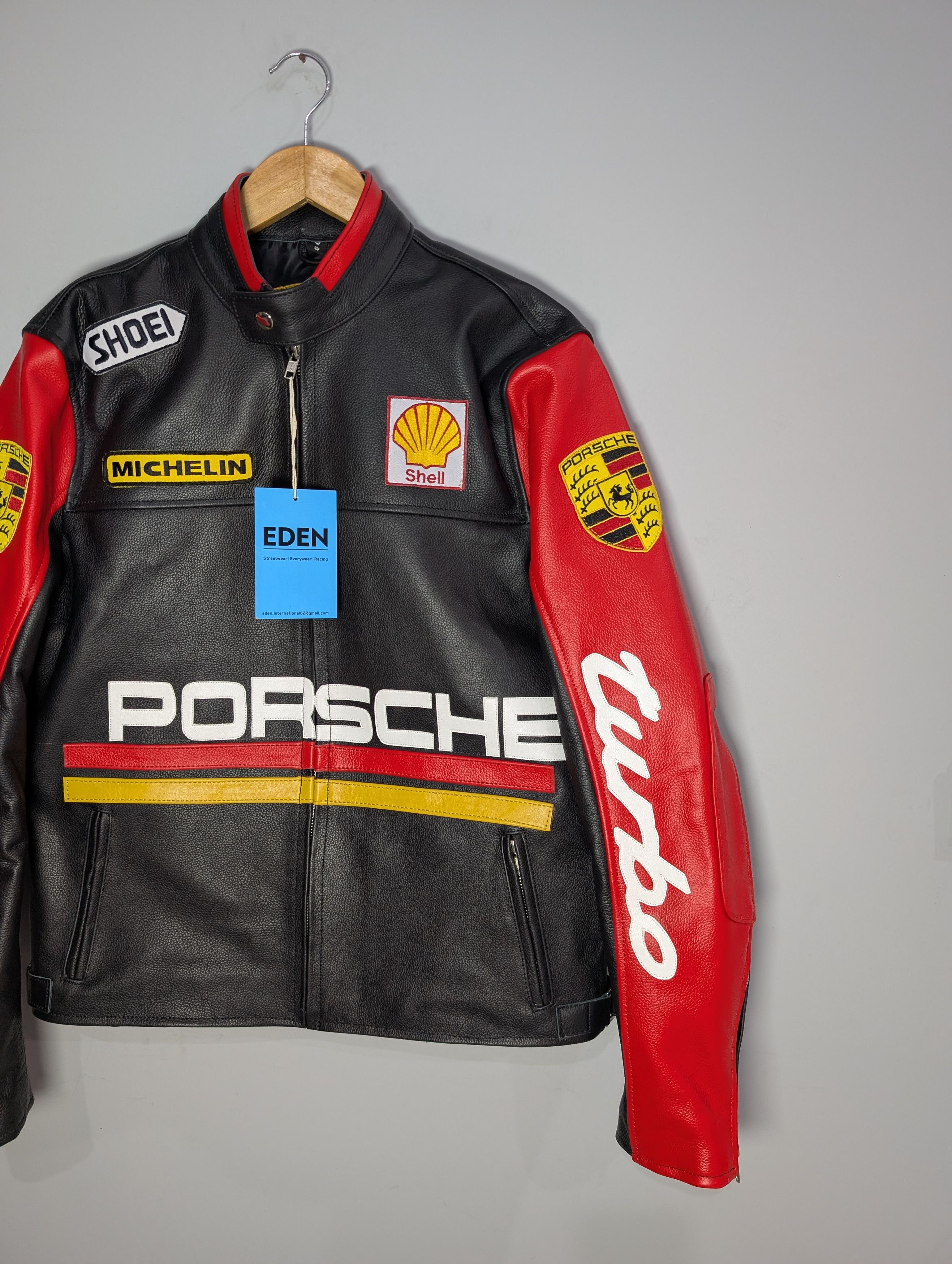 Formula 1 🔥PORSCHE 911 TURBO🔥 RACING LEATHER JACKET 90s RETRO Size XS / US 0-2 / IT 36-38 - 4 Thumbnail