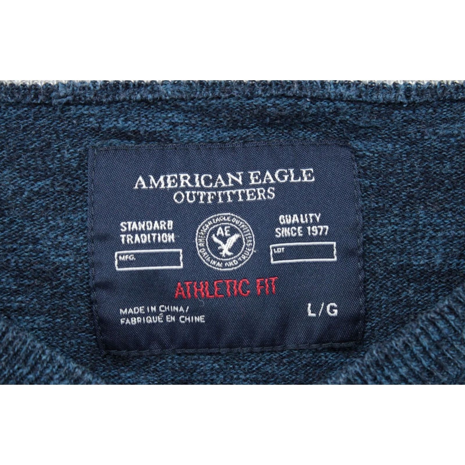 American Eagle Outfitters VINTAGE American Eagle Outfitters Sweater Mens Large Blue V-Neck Athletic Fit Pullover Modern Size US L / EU 52-54 / 3 - 3 Thumbnail