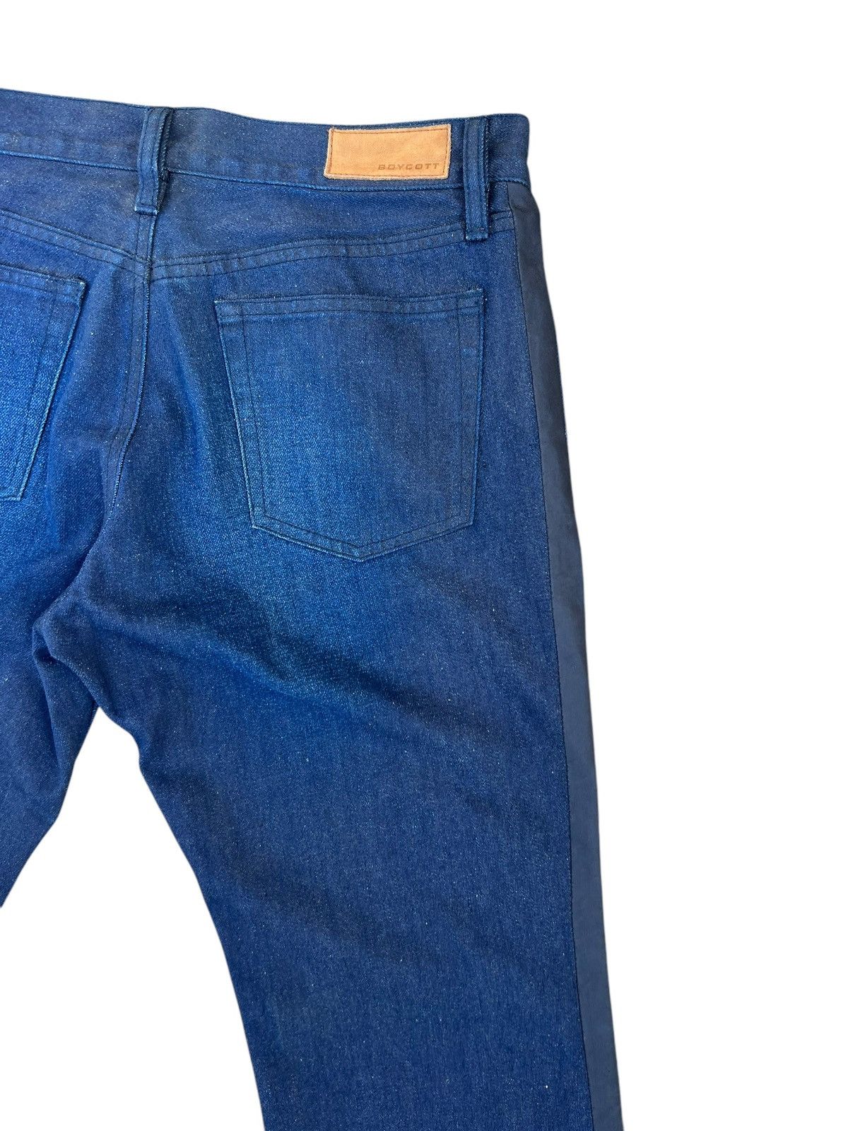 Boycott × Japanese Brand Vintage Boycott Japan Side Strap Waxed Denim Bootcut Jeans Size US 30 / EU 46 - 15 Thumbnail