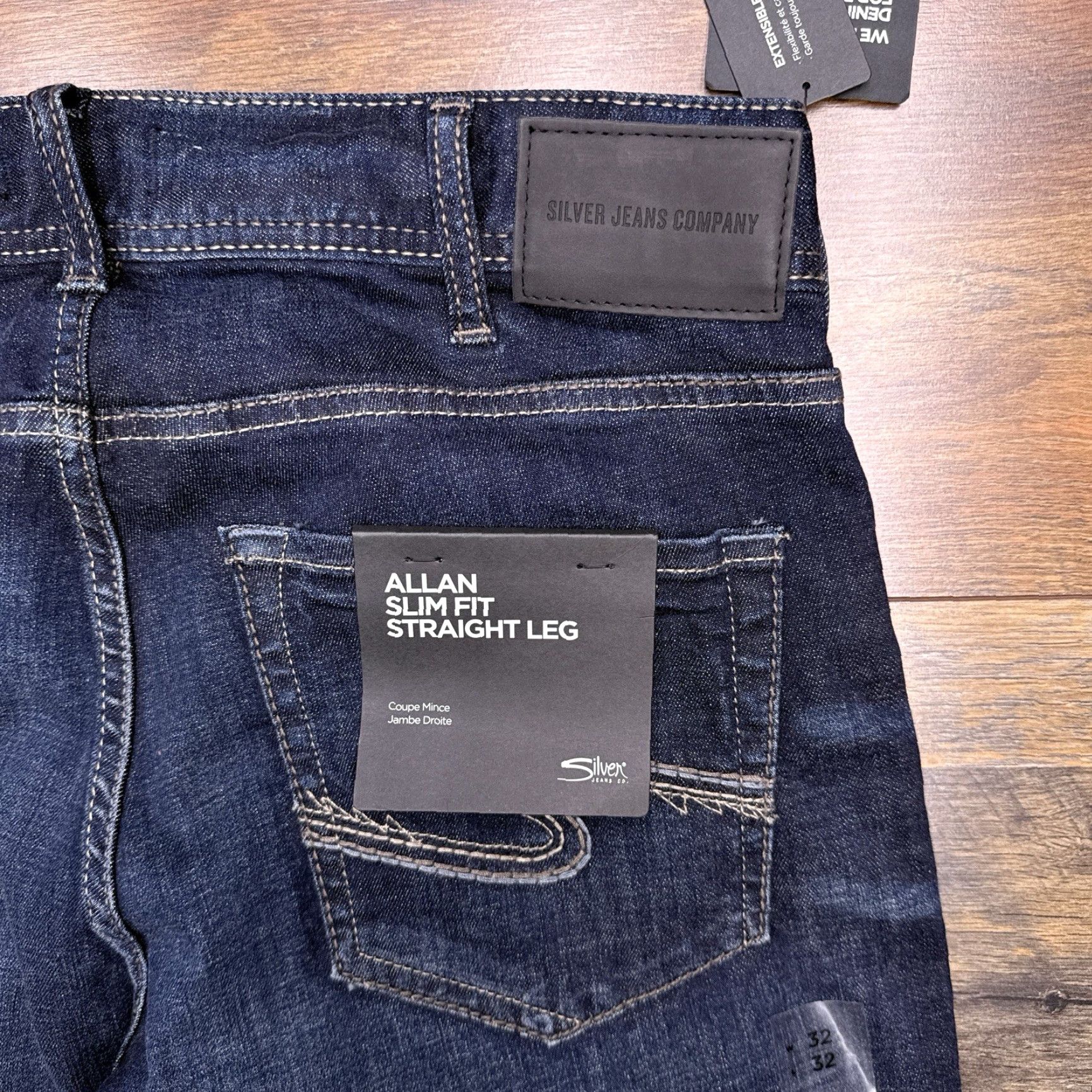 Silver Jeans Co. Silver Jeans Jeans Slim Straight Leg Stretch 32x32 Mens Button Zip Denim 5-Pocket Blue Medium Wash City Logo Size US 32 / EU 48 - 2 Thumbnail