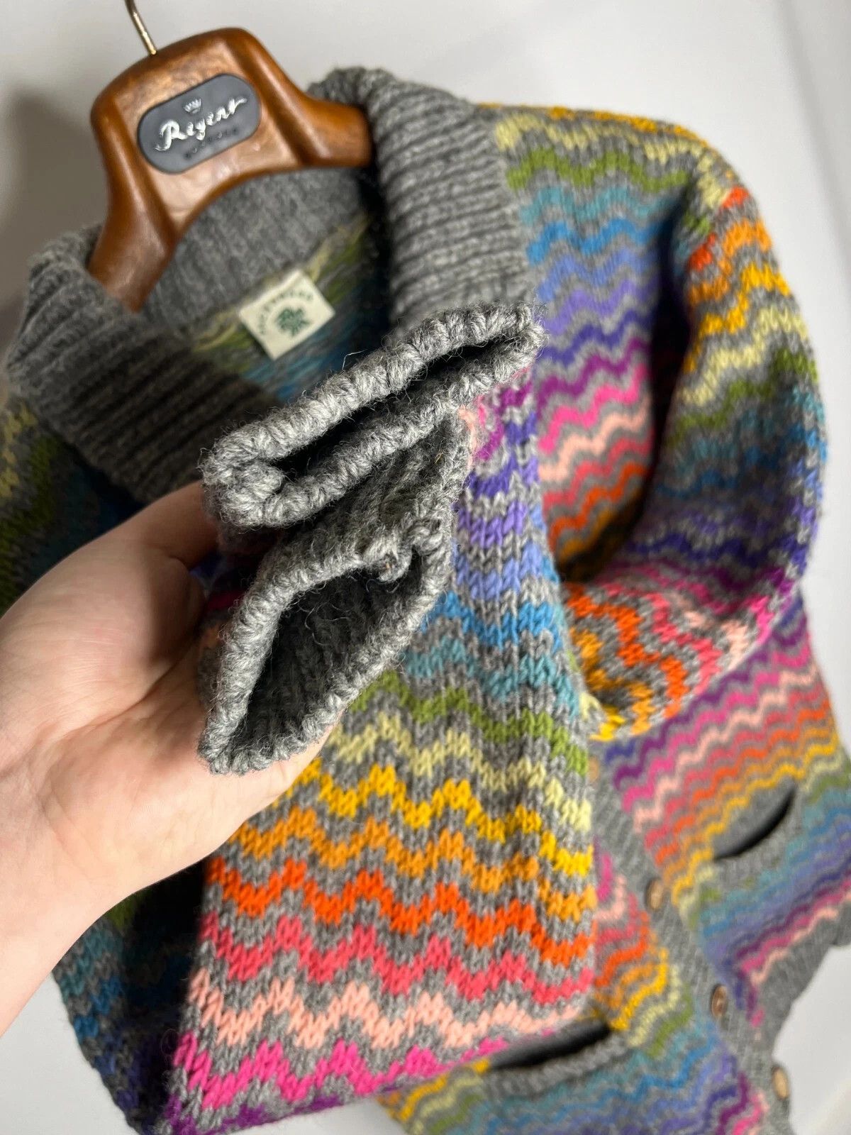 Other Pachamama London Striped Wool Hand-knit Button Cardigan Size M / US 6-8 / IT 42-44 - 10 Thumbnail