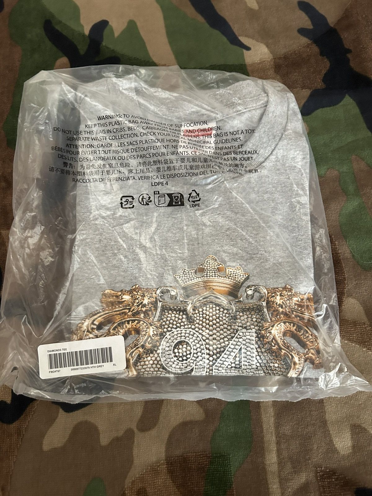 Supreme Supreme Diamonds Heather Grey XL FW24 Size US XL / EU 56 / 4 - 2 Thumbnail
