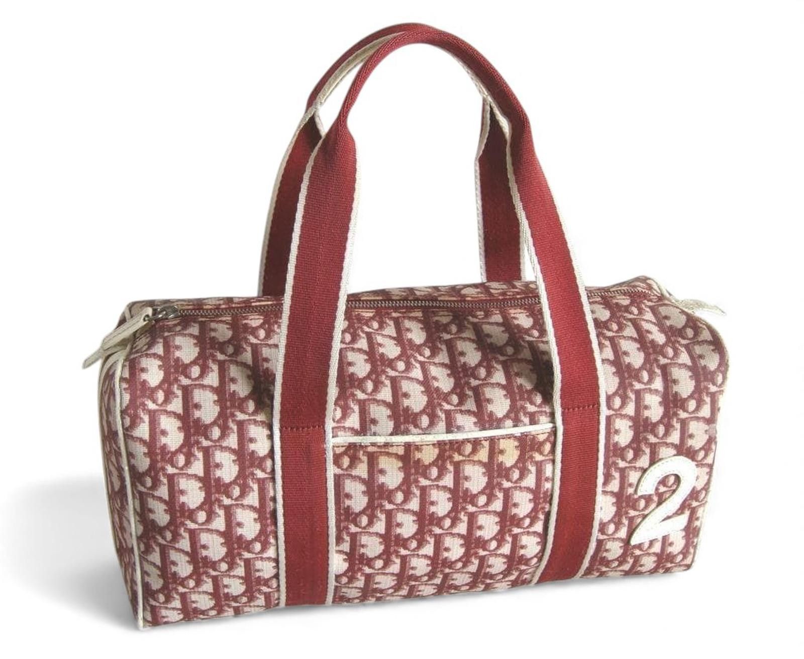 Dior Dior - Vintage Red Monogram Canvas Travel Bag Size ONE SIZE - 2 Thumbnail