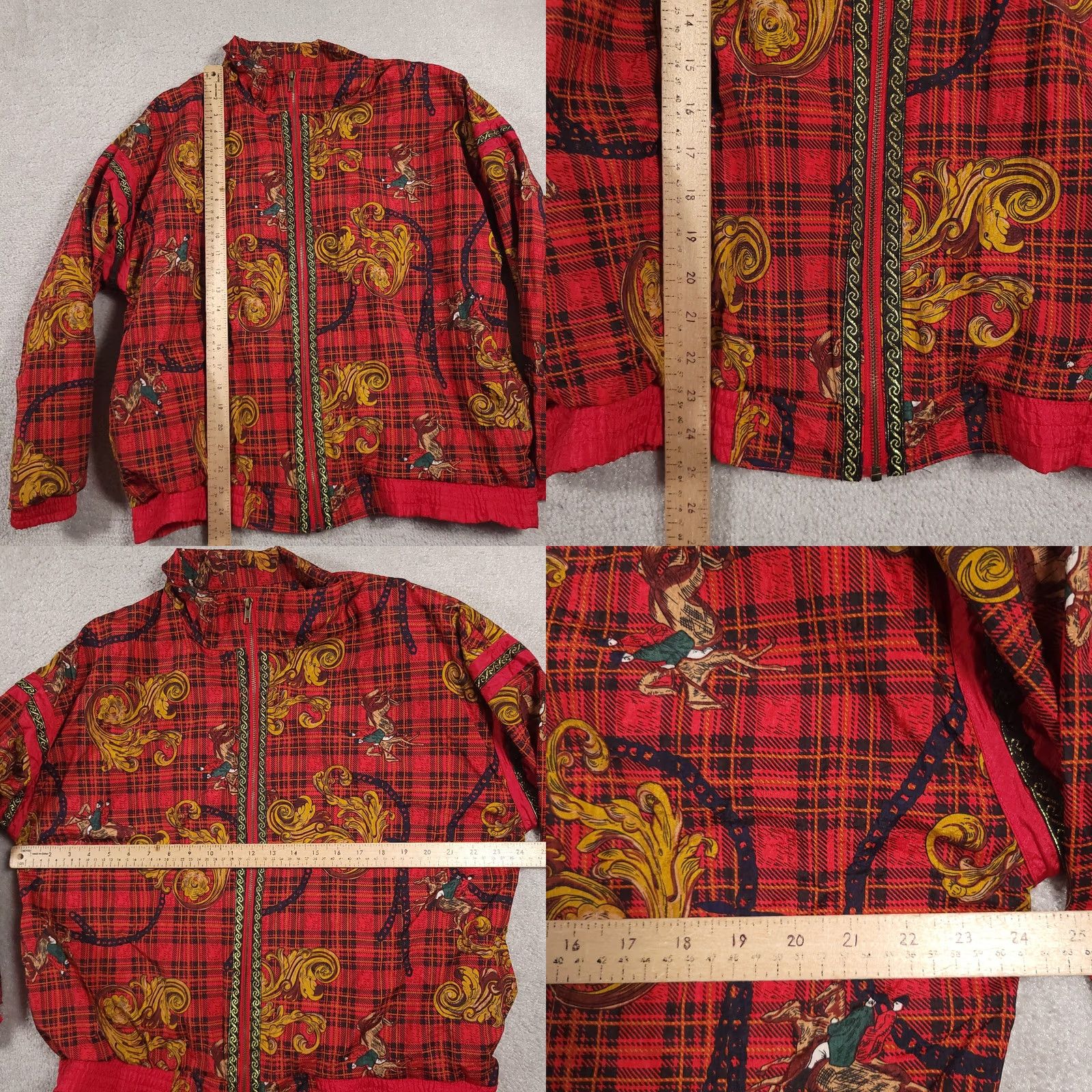 Vintage VINTAGE Sports Accent Jacket Womens Petite Large Red Plaid Baroque Horse Equestrian 90s Size L / US 10 / IT 46 - 8 Thumbnail