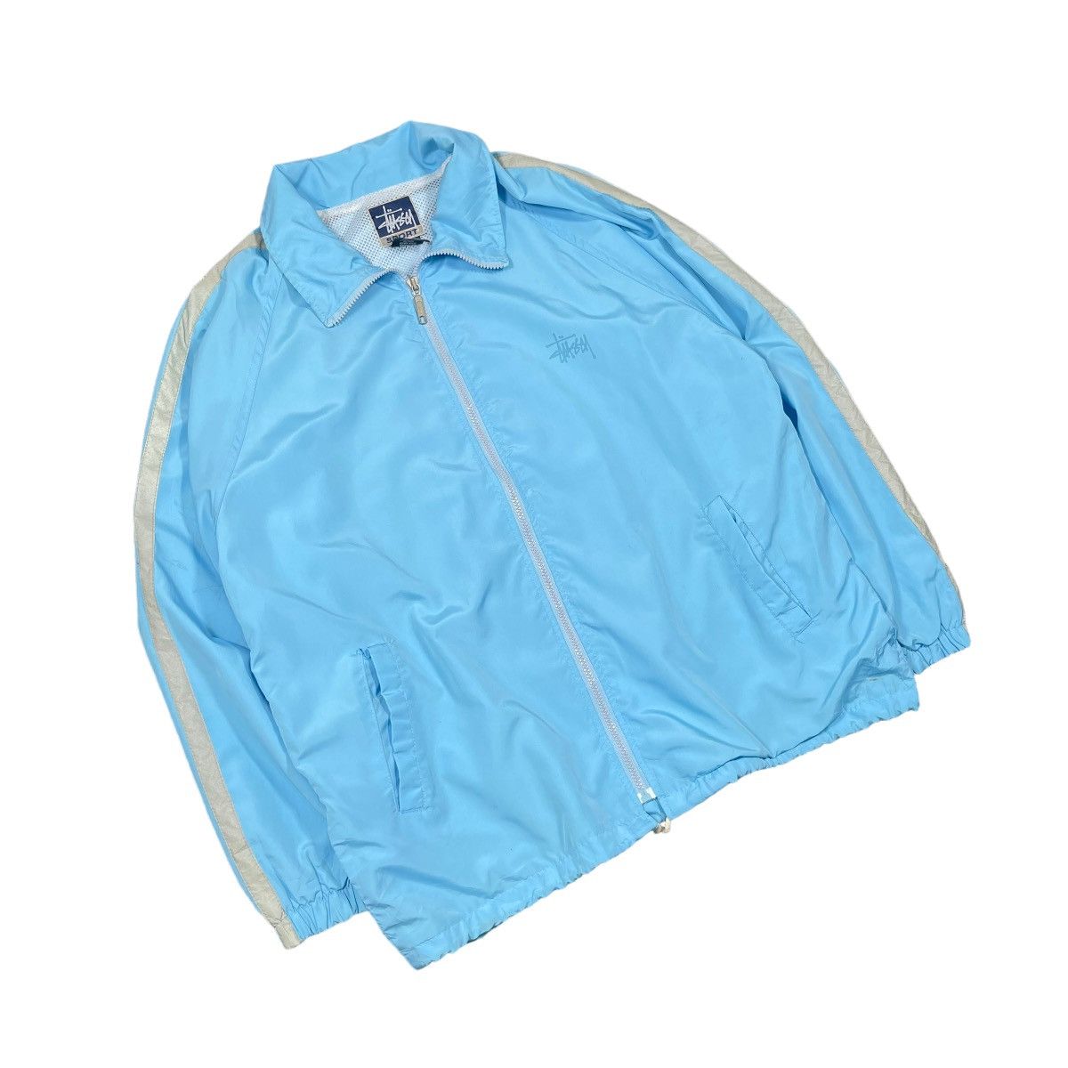 Stussy × Vintage STUSSY Vintage Y2K Side Tape Oversize Windbreaker Jacket Size US XL / EU 56 / 4 - 2 Thumbnail