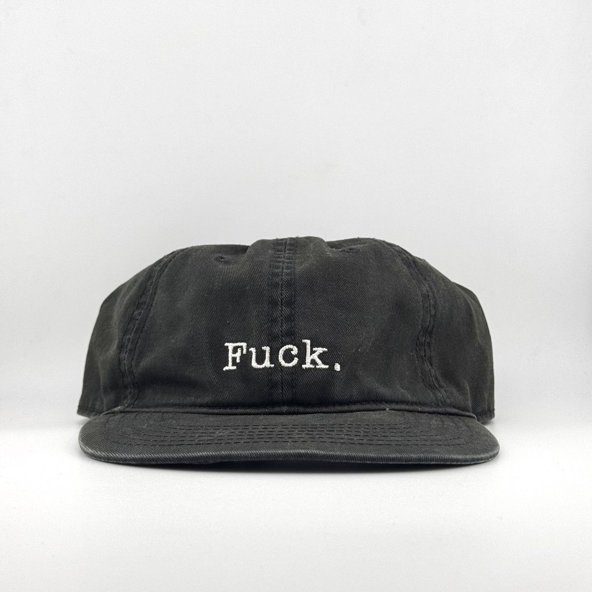 Vintage Spencer Gifts “Fuck.” Sunfaded Embroidered Black Cap Size ONE SIZE - 1 Thumbnail