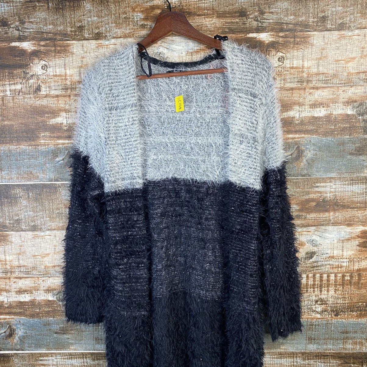 Japanese Brand DL Raf Baf Black Cardigan fur shaggy mohair Knitwear #C1114 Size M / US 6-8 / IT 42-44 - 2 Thumbnail