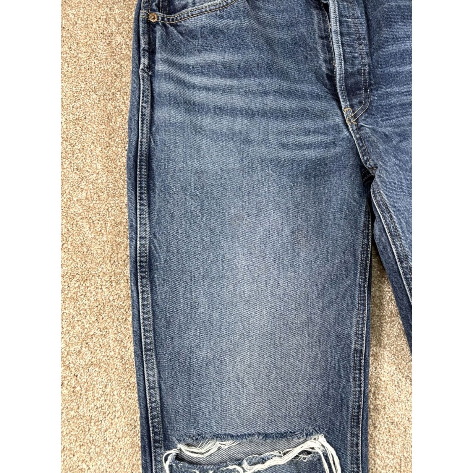 RE/DONE VINTAGE Re/Done Jeans 90s High Rise Loose Womens Size 31 Distressed Blue 141-3WHRL Size 24" / US 00 / IT 34 - 5 Thumbnail