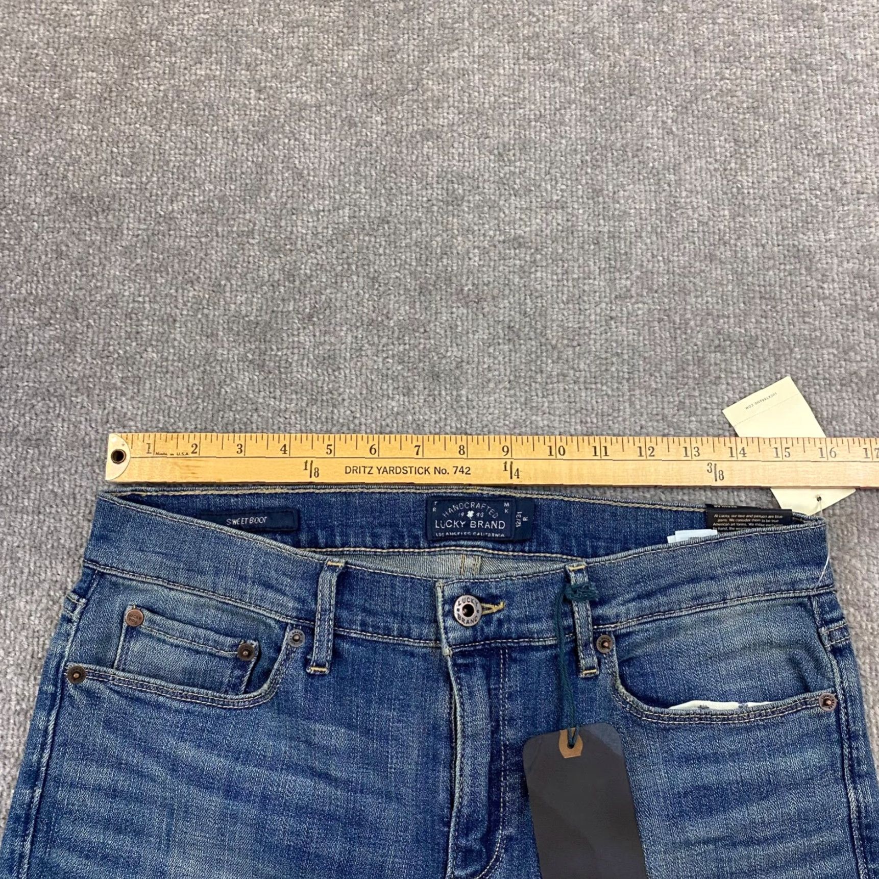 Lucky Brand Lucky Brand Sweet Boot Jeans Womens 12 Blue Wash Denim Stretch Mid-Rise NEW Size 34" / US 12 / IT 48 - 4 Thumbnail