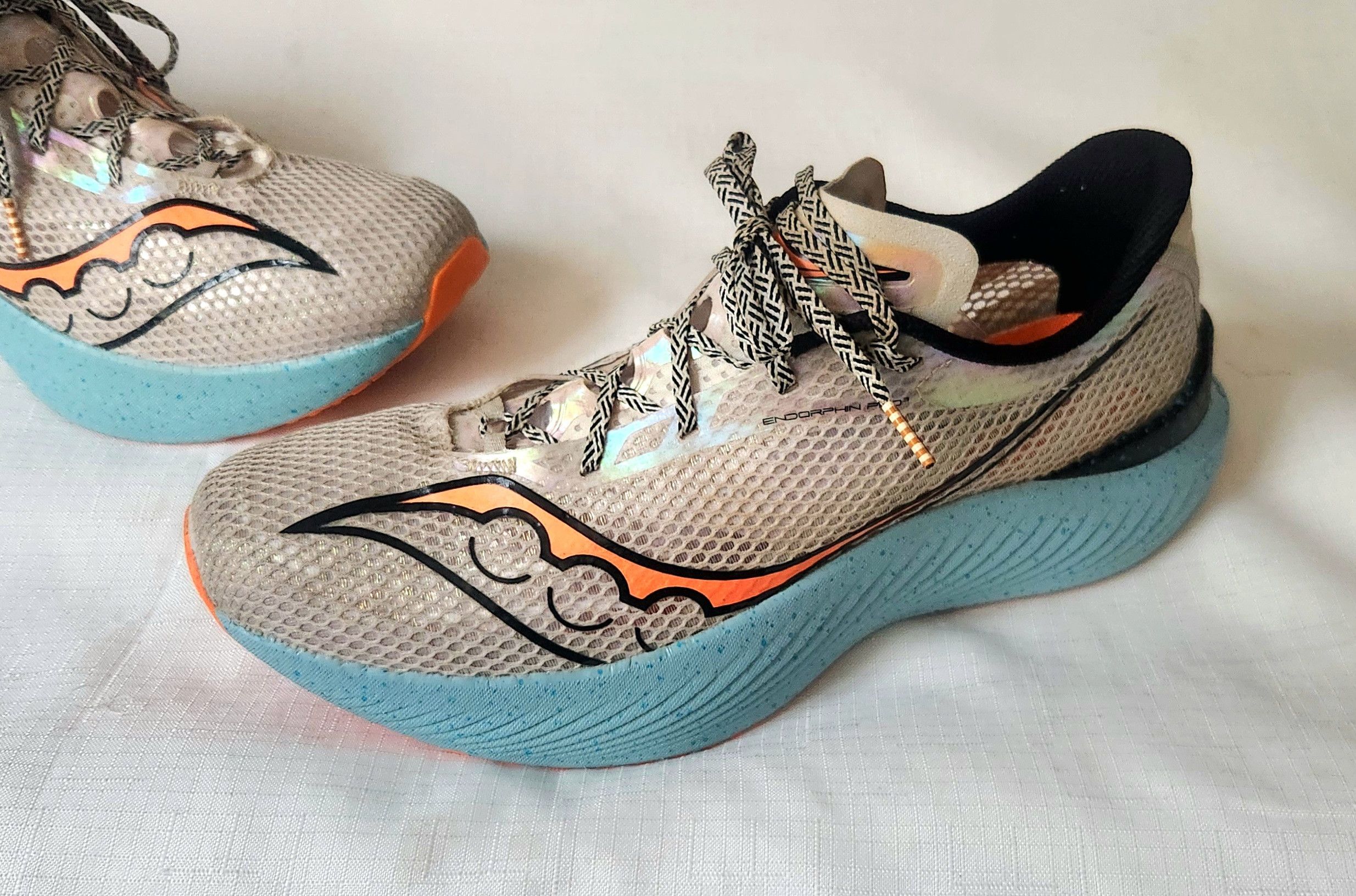 Saucony Saucony Endorphin Pro 3 Fog/ Vizi Orange 2023 (S20755-25) Size US 11.5 / EU 44-45 - 4 Thumbnail