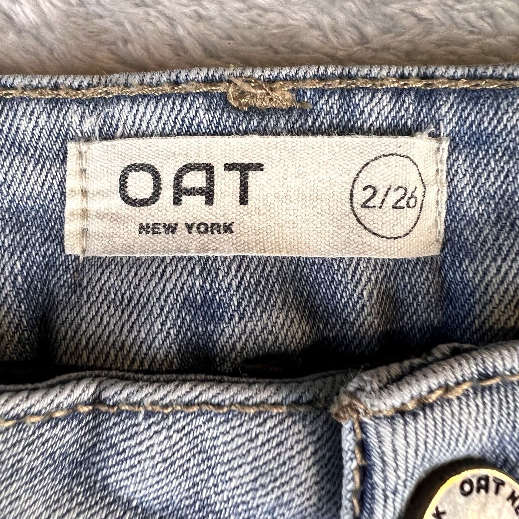 Vintage YORK OAT Jeans Womens 2/26 Blue Wide-Leg High Rise Denim Light Wash 25x29.5 Size 26" / US 2 / IT 38 - 5 Thumbnail
