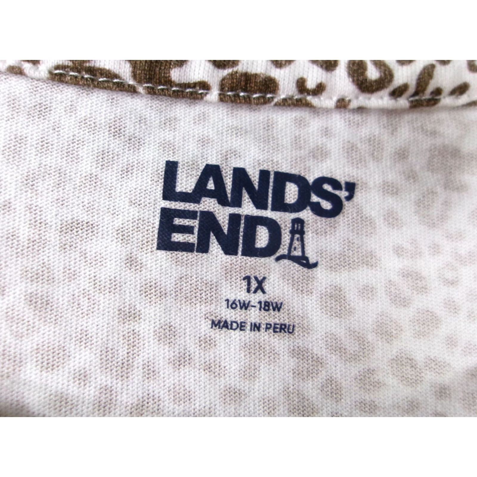 Lands' End Lands' End Plus Size 1X Brown Leopard Print Long Sleeve Crewneck Blouse Women Size XL / US 12-14 / IT 48-50 - 6 Thumbnail