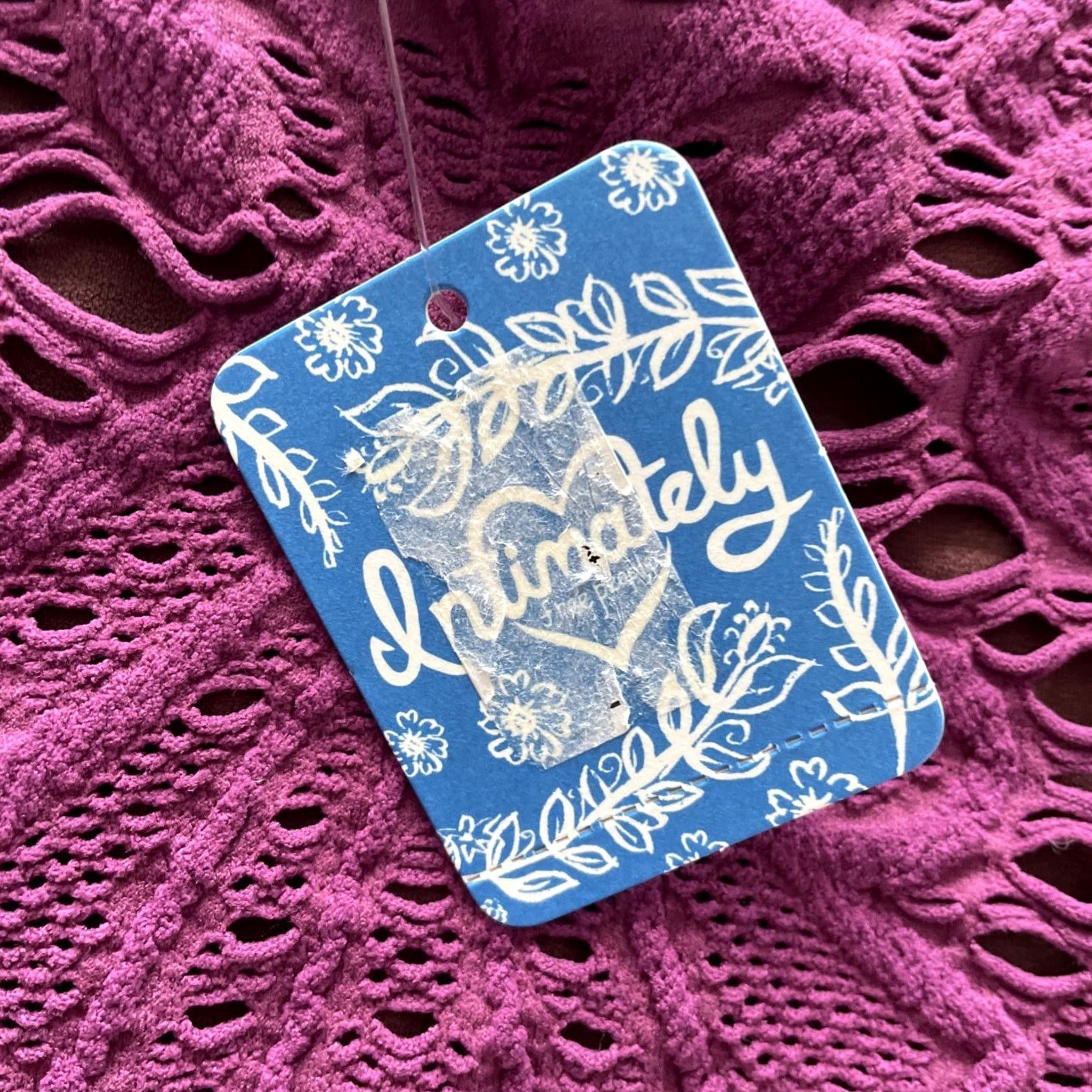 Free People VINTAGE Free People Bodycon Dress Shirt Womens XS/S Purple Lace Crochet Lined Short 3/4 Sleeve Sweetheart Neckline Bohemian Clubwear London 90s Size S / US 4 / IT 40 - 4 Thumbnail